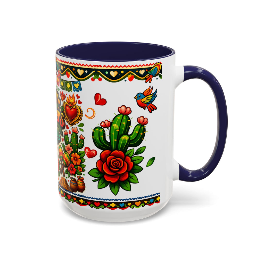 Happy Mother's Day Accent Coffee Mug – Colorful Mexican Folk Art Design