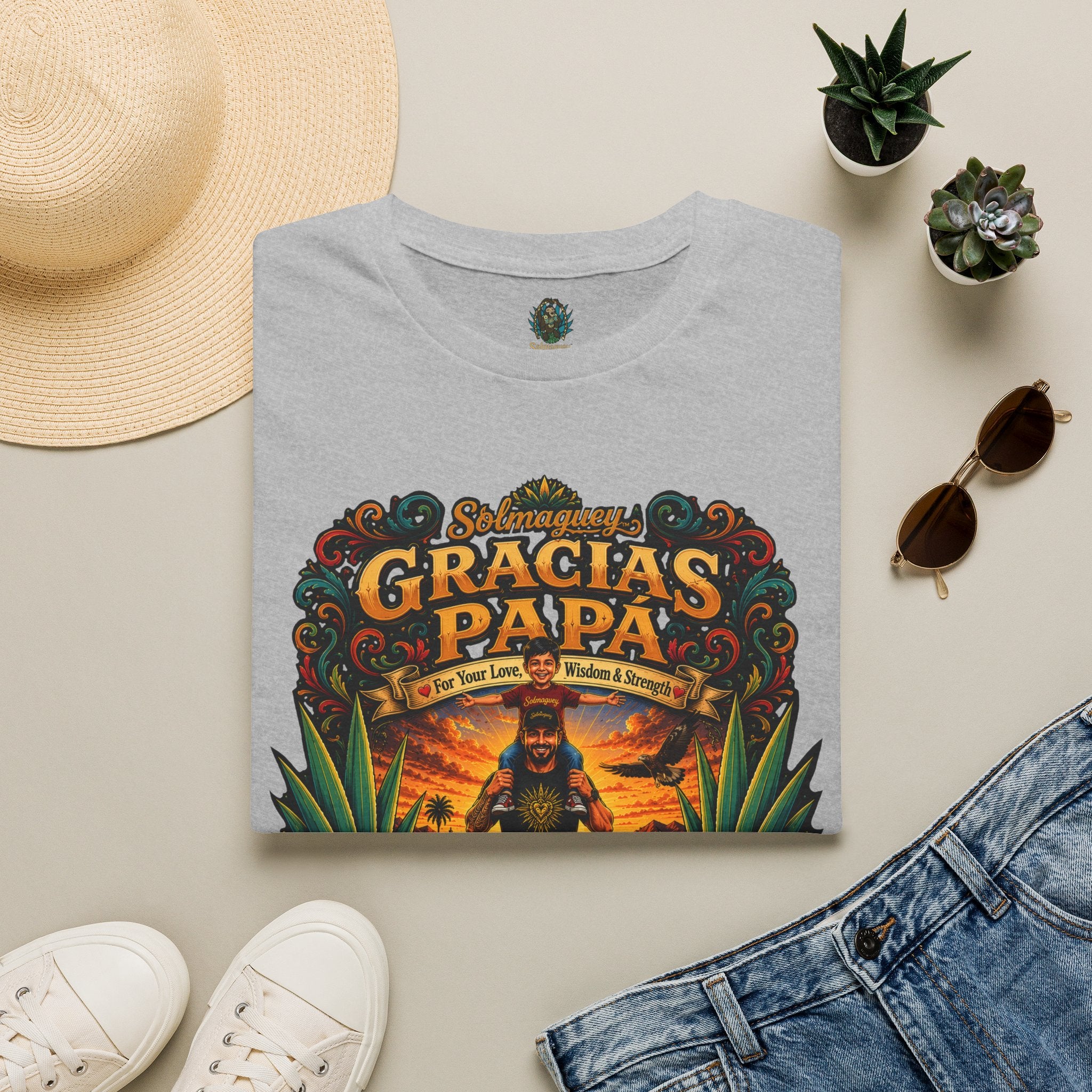Gracias Papá Shirt, Mexican Dad Gift, Father Son Shirt, Father's Day Gift for Papa, Latino Dad Tee, Hispanic Family Shirt, Folk Art Father Gift