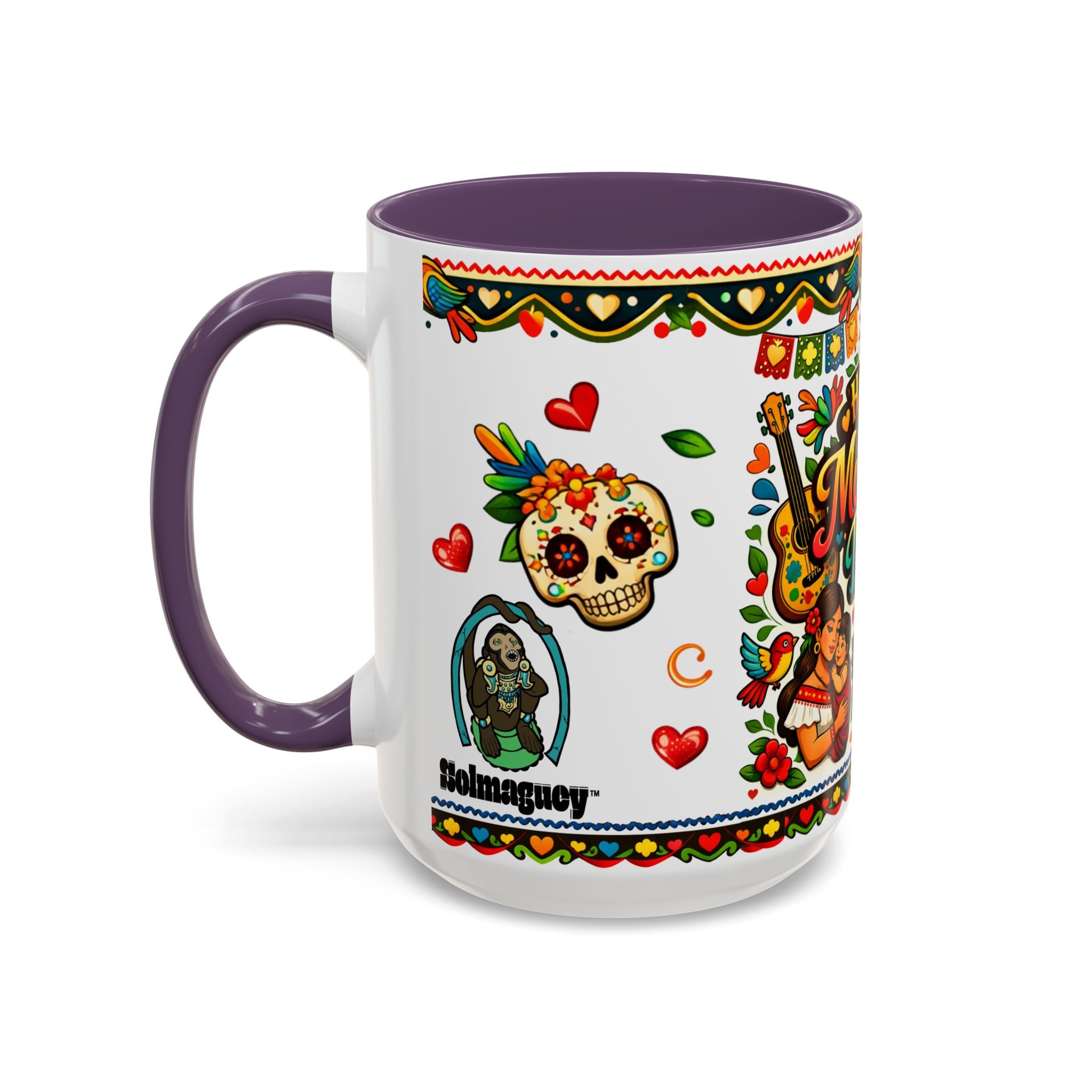Happy Mother's Day Accent Coffee Mug – Colorful Mexican Folk Art Design