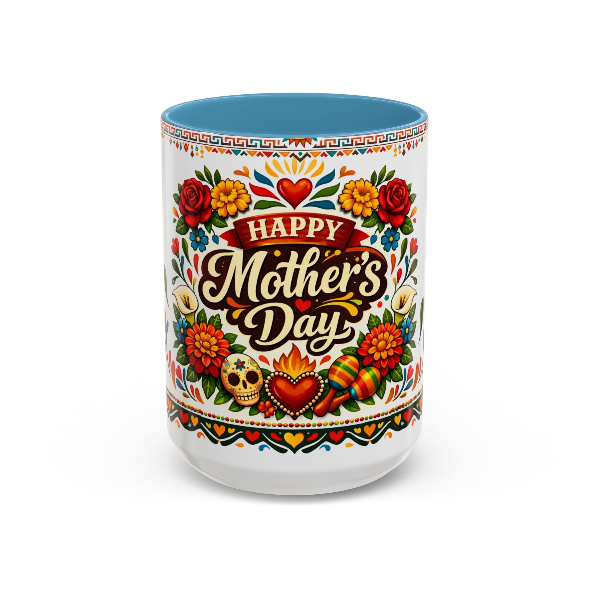 Happy Mother's Day Accent Mug-Colorful Floral Day of the Dead Design (11/15oz)
