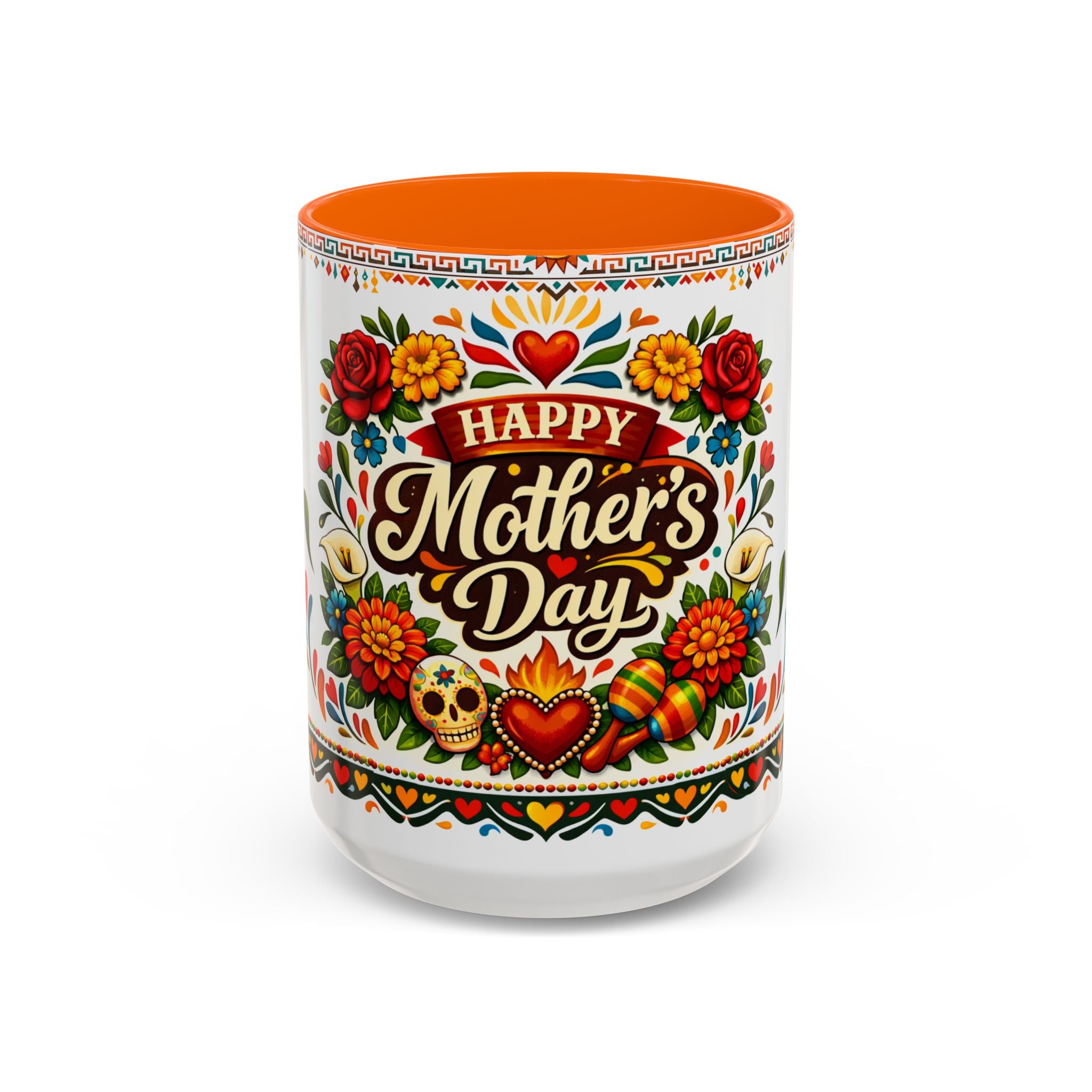 Happy Mother's Day Accent Mug-Colorful Floral Day of the Dead Design (11/15oz)