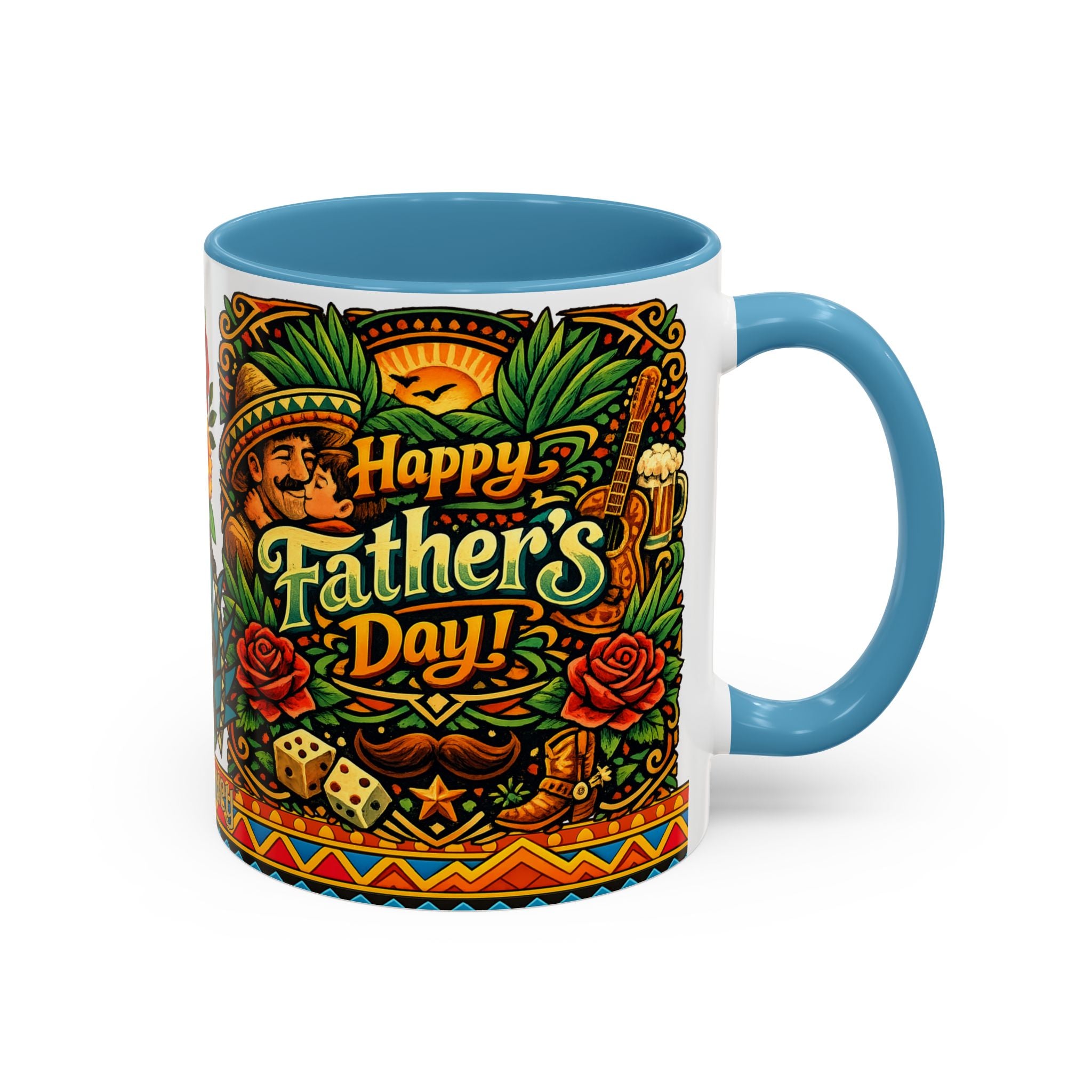 Happy Father's Day Accent Mug — Festive Father's Day Coffee Mug | Solmaguey™