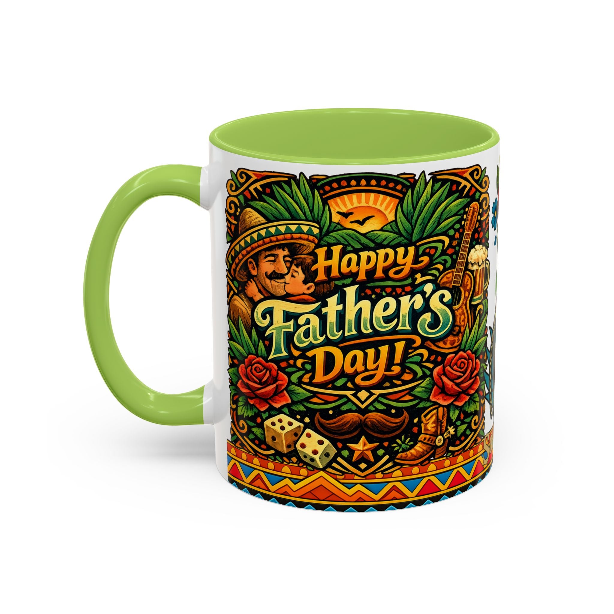Happy Father's Day Accent Mug — Festive Father's Day Coffee Mug | Solmaguey™