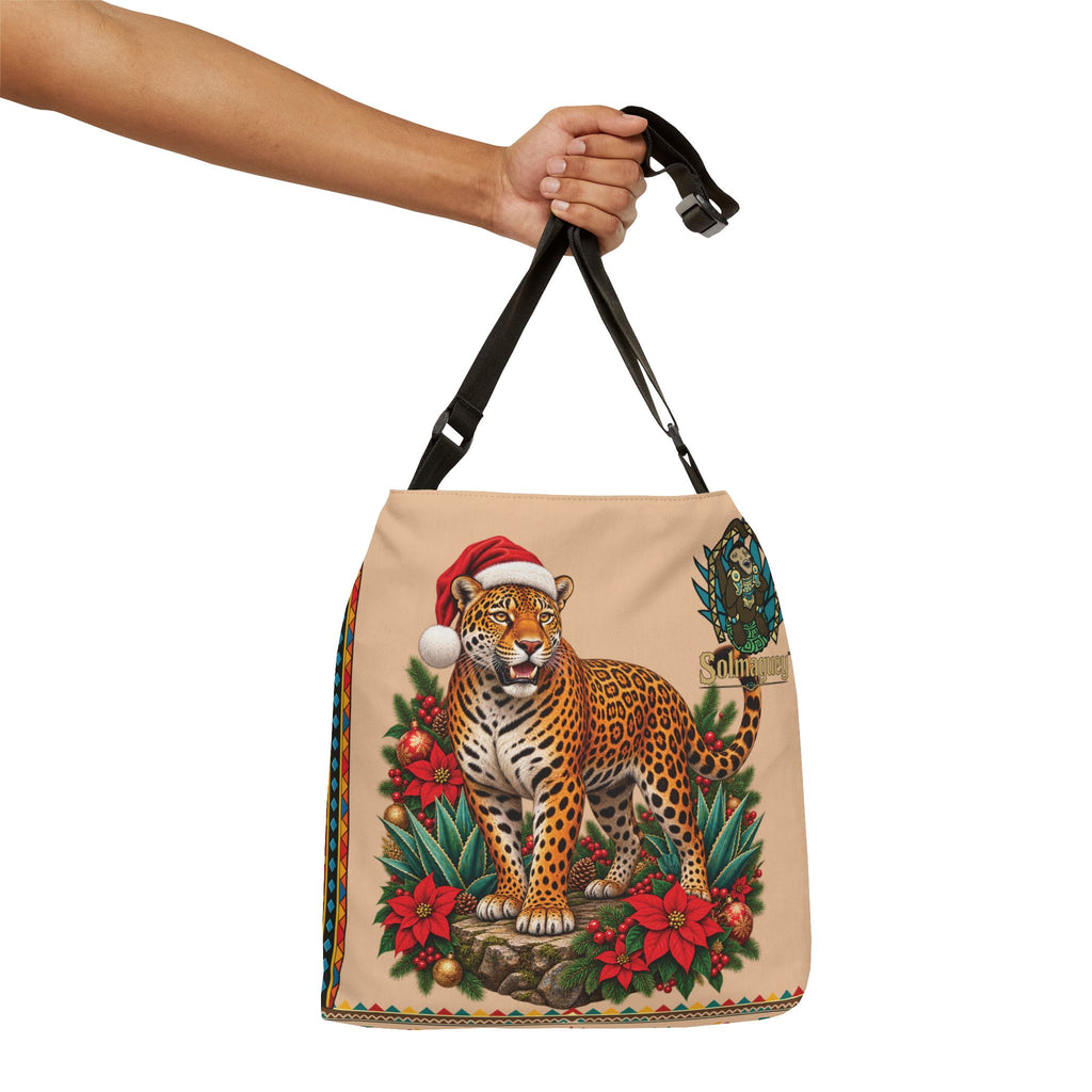 Jaguar Navideño™ Christmas Tote Bag | Adjustable Shoulder Bag | Solmaguey™