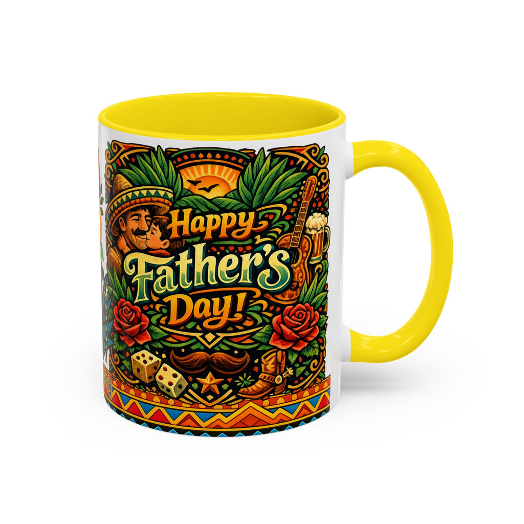 Happy Father's Day Accent Mug — Festive Father's Day Coffee Mug | Solmaguey™