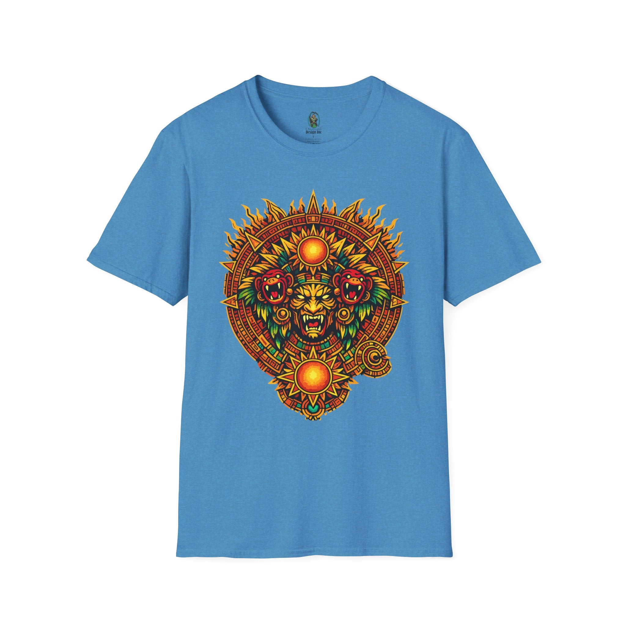 Aztec Skull Sunburst T-Shirt | Tribal Floral Skull Design