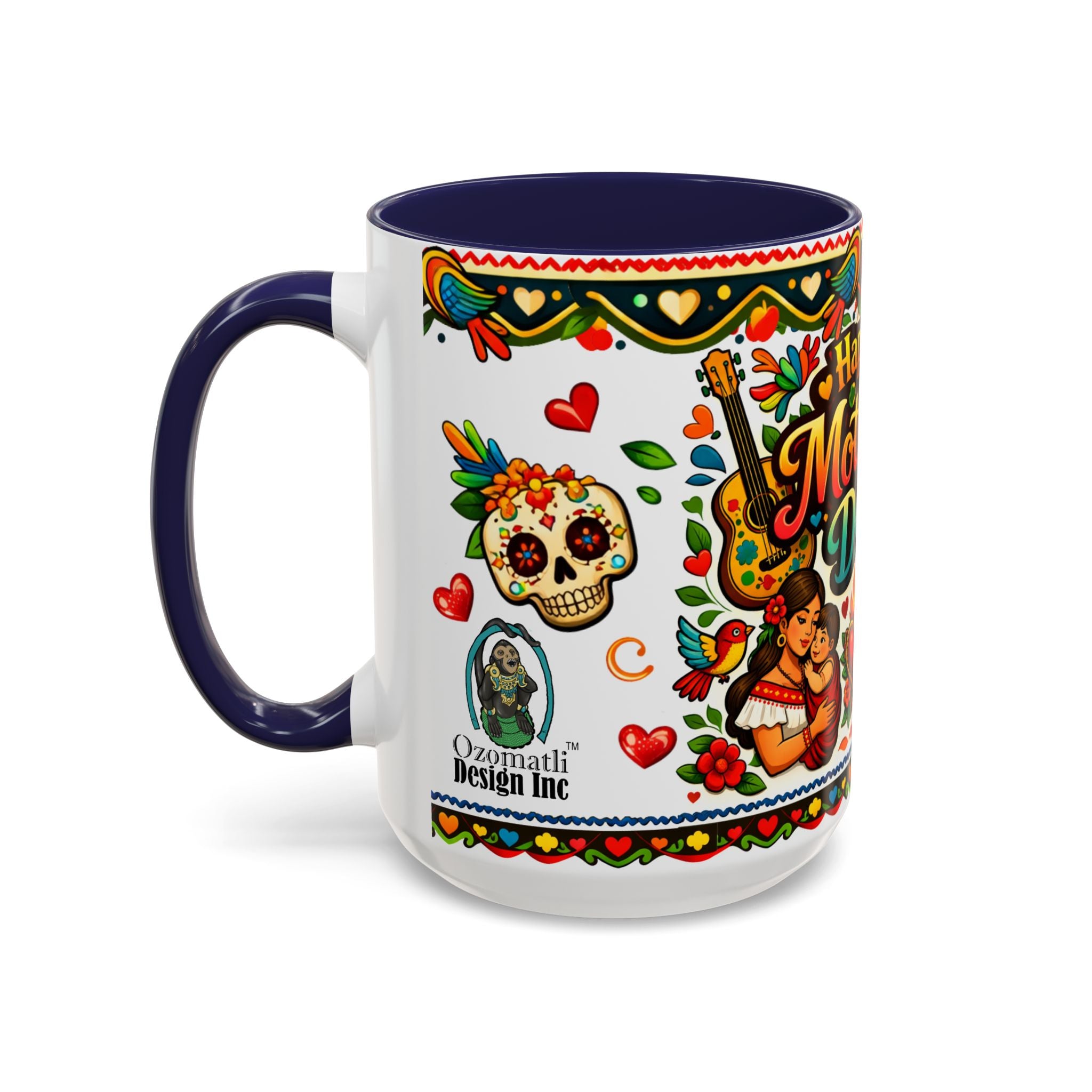 Happy Mother's Day Accent Coffee Mug – Colorful Mexican Folk Art Design