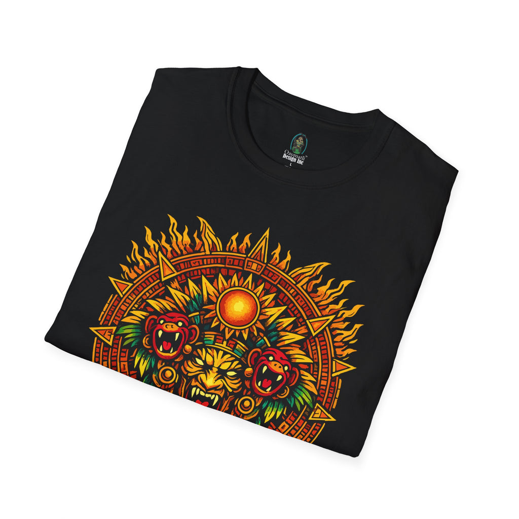 Aztec Skull Sunburst T-Shirt | Tribal Floral Skull Design