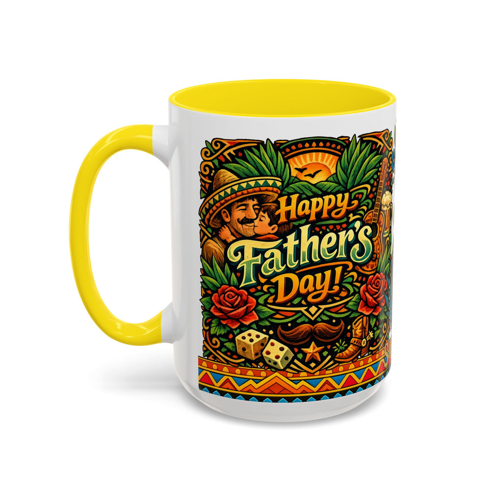 Happy Father's Day Accent Mug — Festive Father's Day Coffee Mug | Solmaguey™