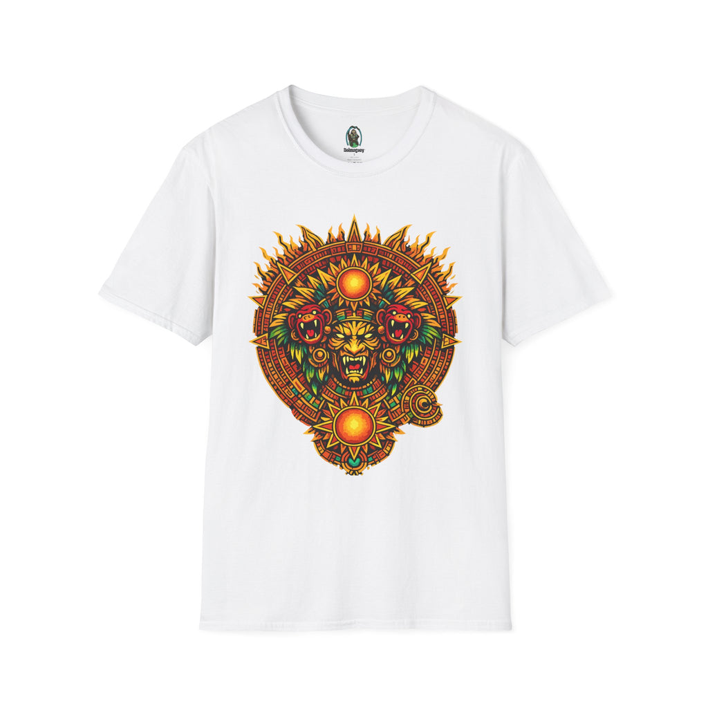 Aztec Skull Sunburst T-Shirt | Tribal Floral Skull Design