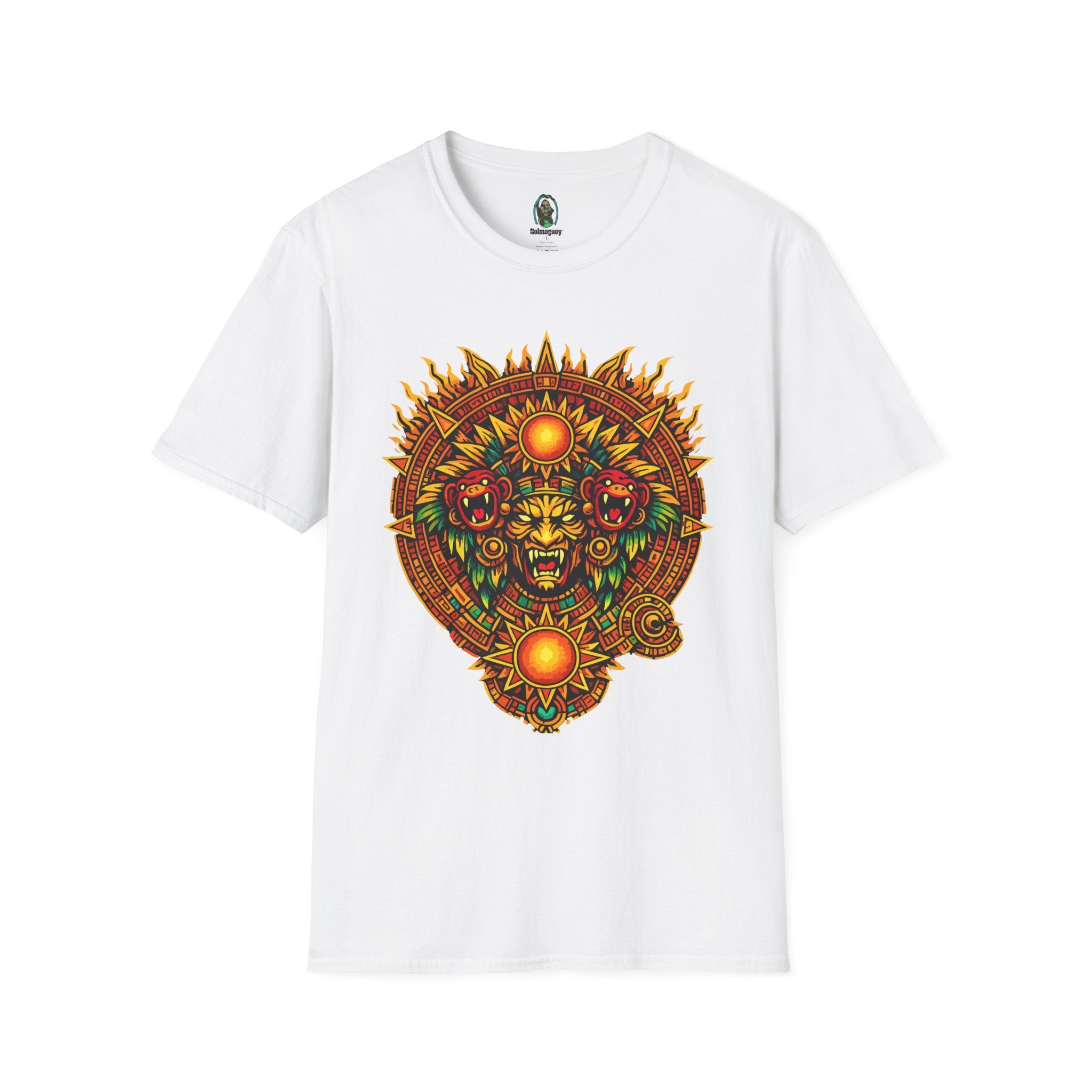 Aztec Skull Sunburst T-Shirt | Tribal Floral Skull Design