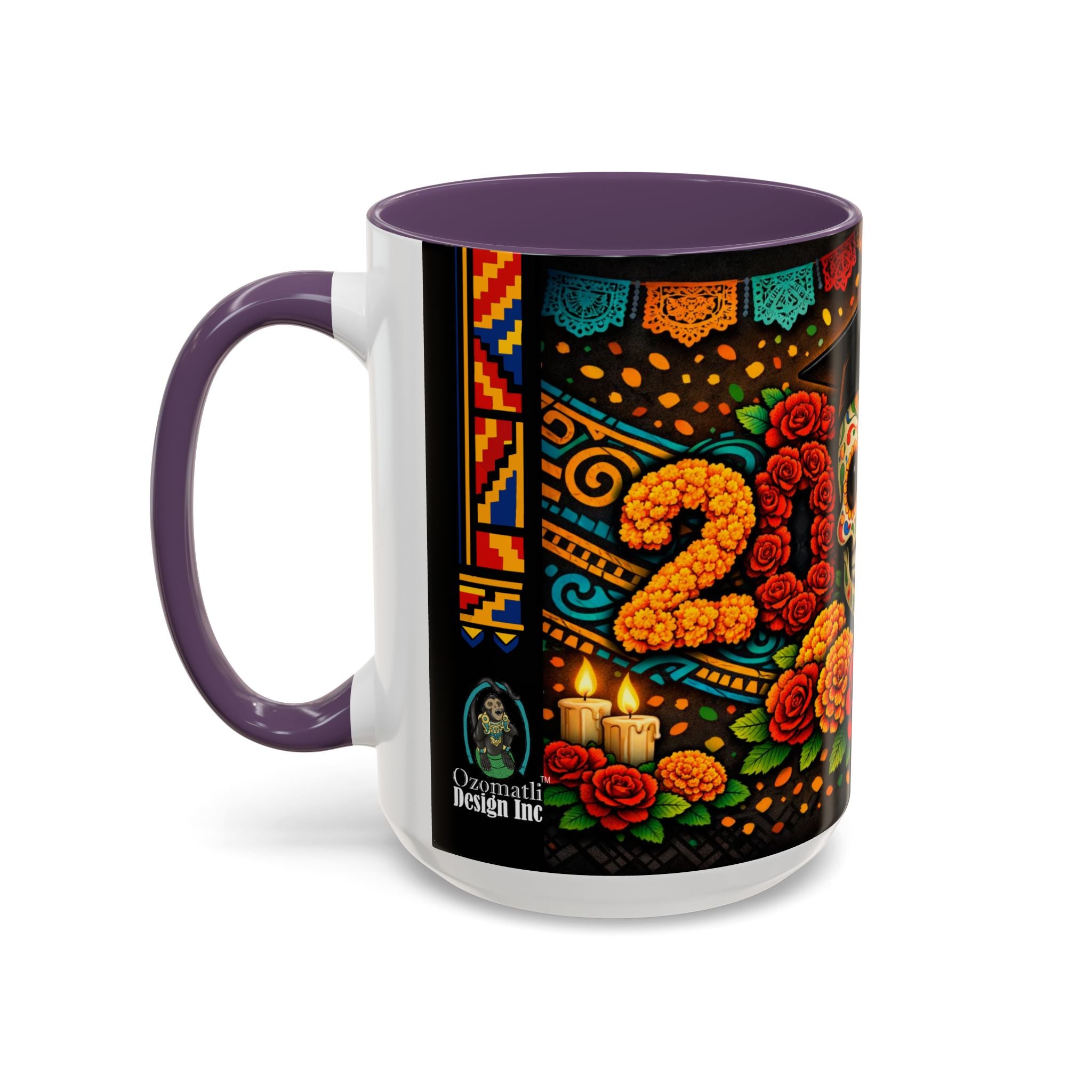 Day of the Dead Graduation Skull Accent Coffee Mug — Class of '26 Cappuccino Cup