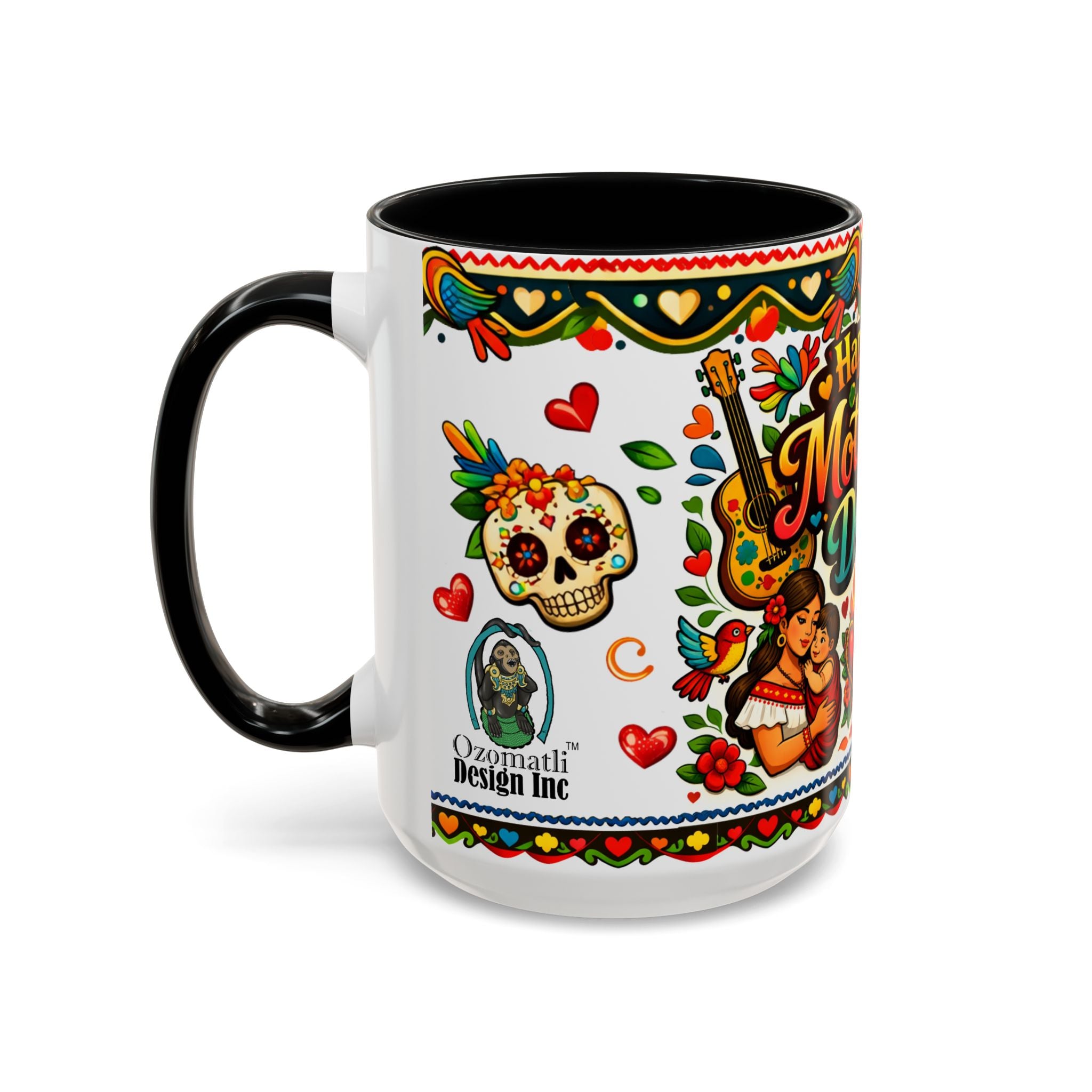 Happy Mother's Day Accent Coffee Mug – Colorful Mexican Folk Art Design