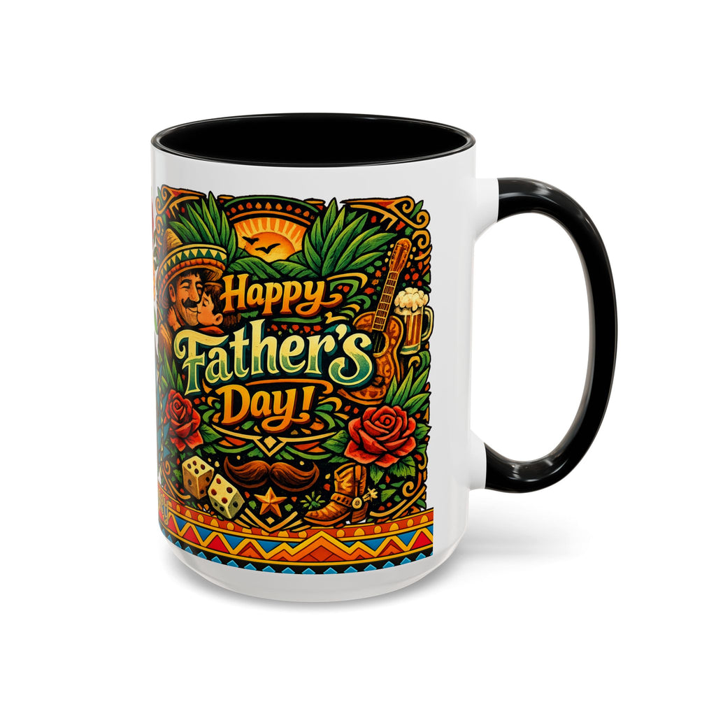 Happy Father's Day Accent Mug — Festive Father's Day Coffee Mug | Solmaguey™