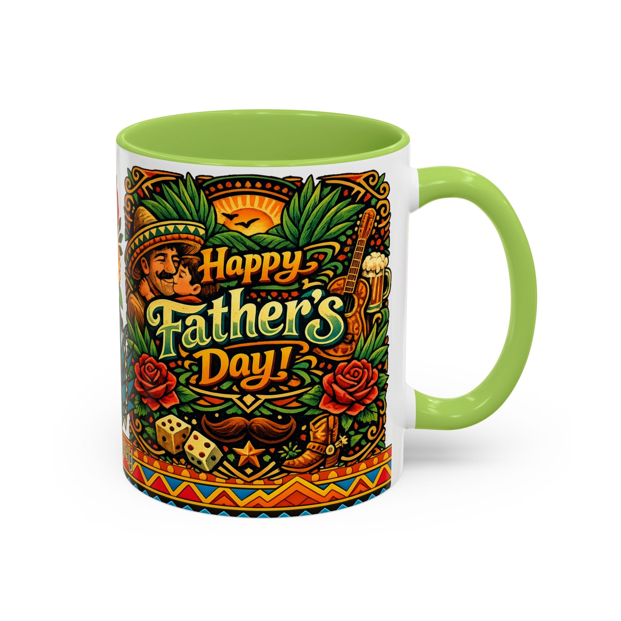 Happy Father's Day Accent Mug — Festive Father's Day Coffee Mug | Solmaguey™