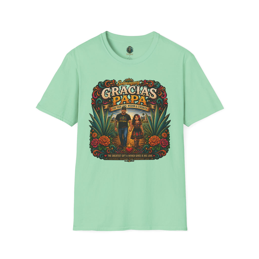 Gracias Papá Shirt, Mexican Dad Gift, Father Daughter Shirt, Latino Father Gift, Hispanic Family Tee, Father's Day Gift for Papa, Mexican Folk Art Shirt