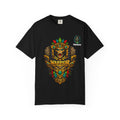 Aztec Monkey Warrior T-Shirt — Bold Warrior Emblem & Drum Warrior Back Design