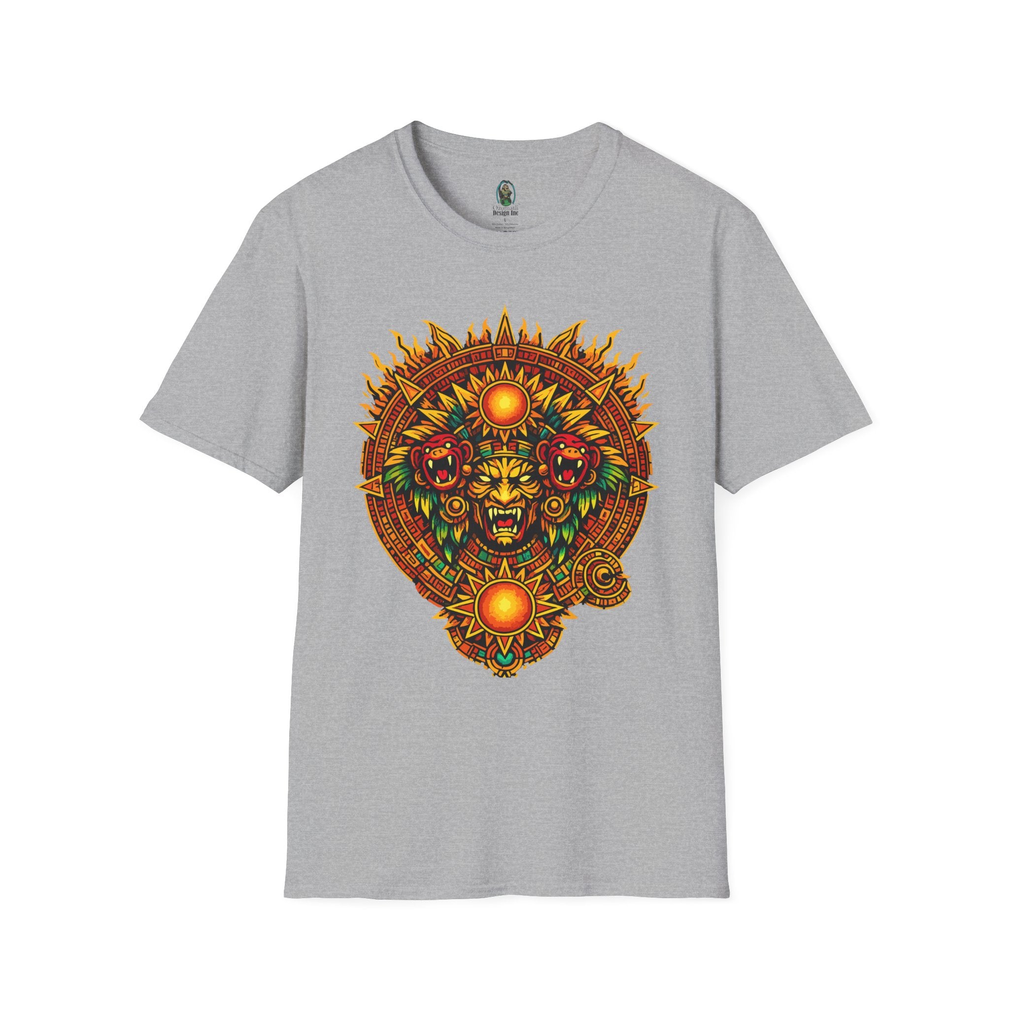 Aztec Skull Sunburst T-Shirt | Tribal Floral Skull Design