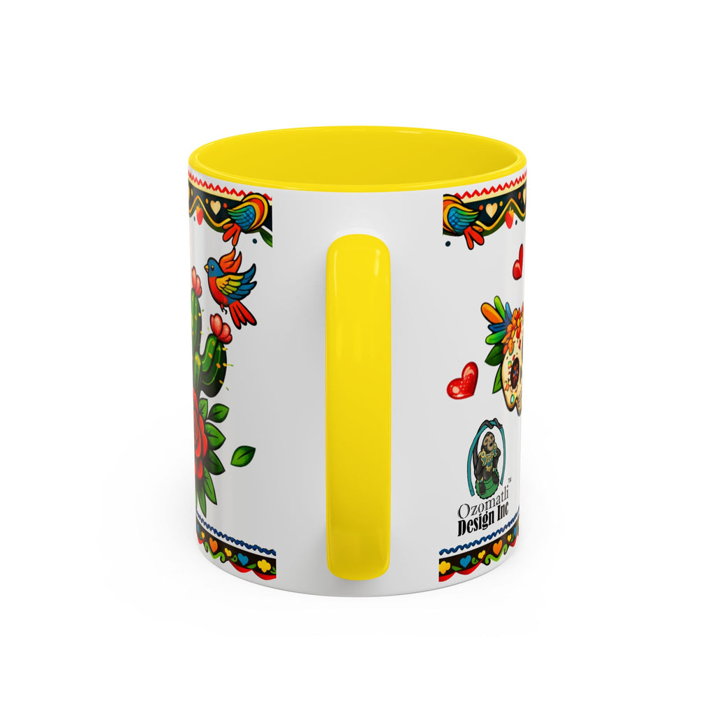 Happy Mother's Day Accent Coffee Mug – Colorful Mexican Folk Art Design