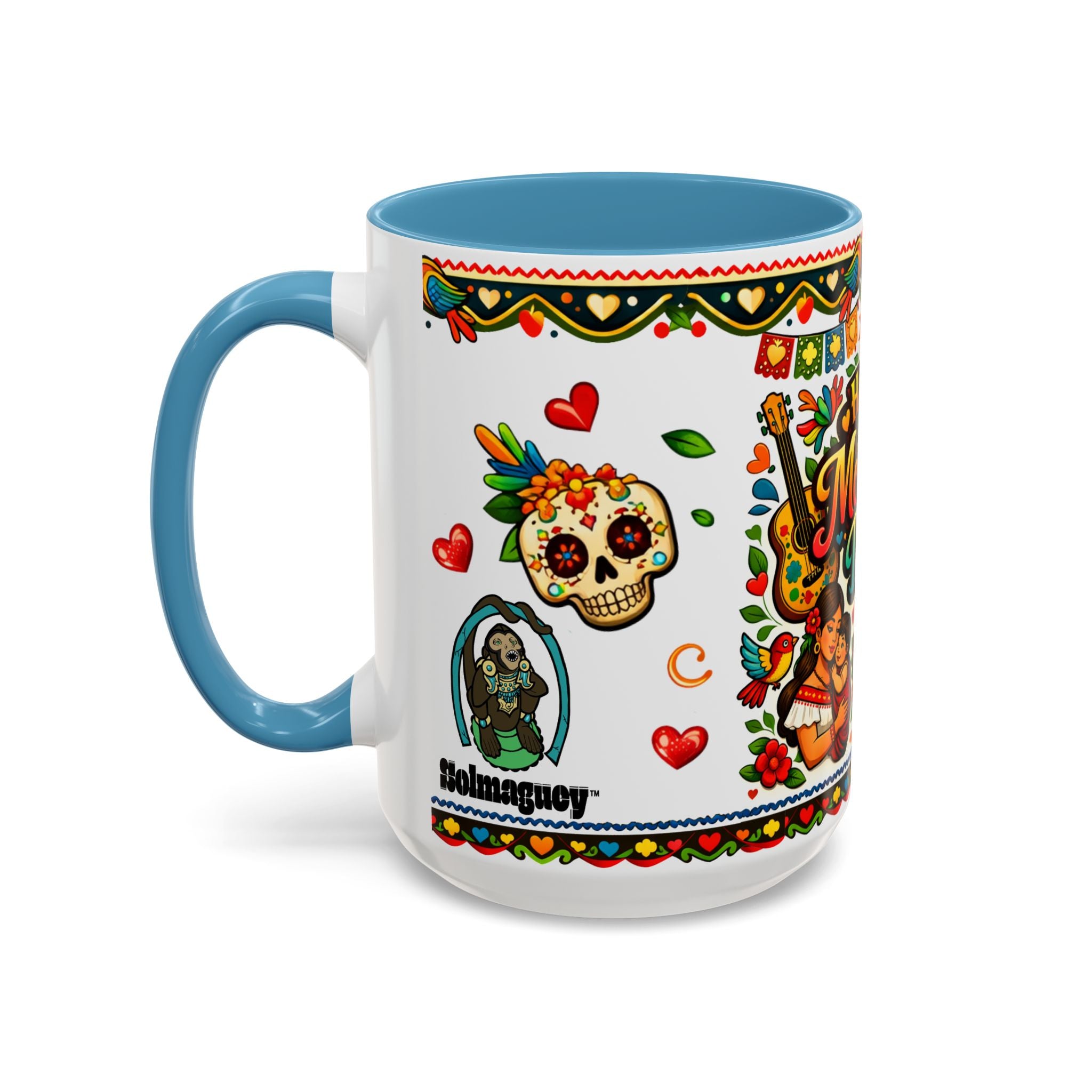 Happy Mother's Day Accent Coffee Mug – Colorful Mexican Folk Art Design