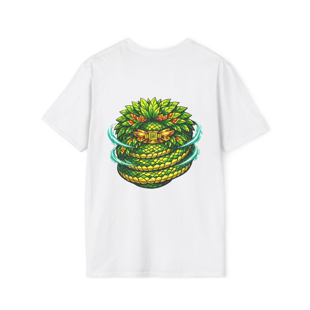 Aztec Feathered Serpent T-Shirt — Vibrant Quetzalcoatl Graphic Tee