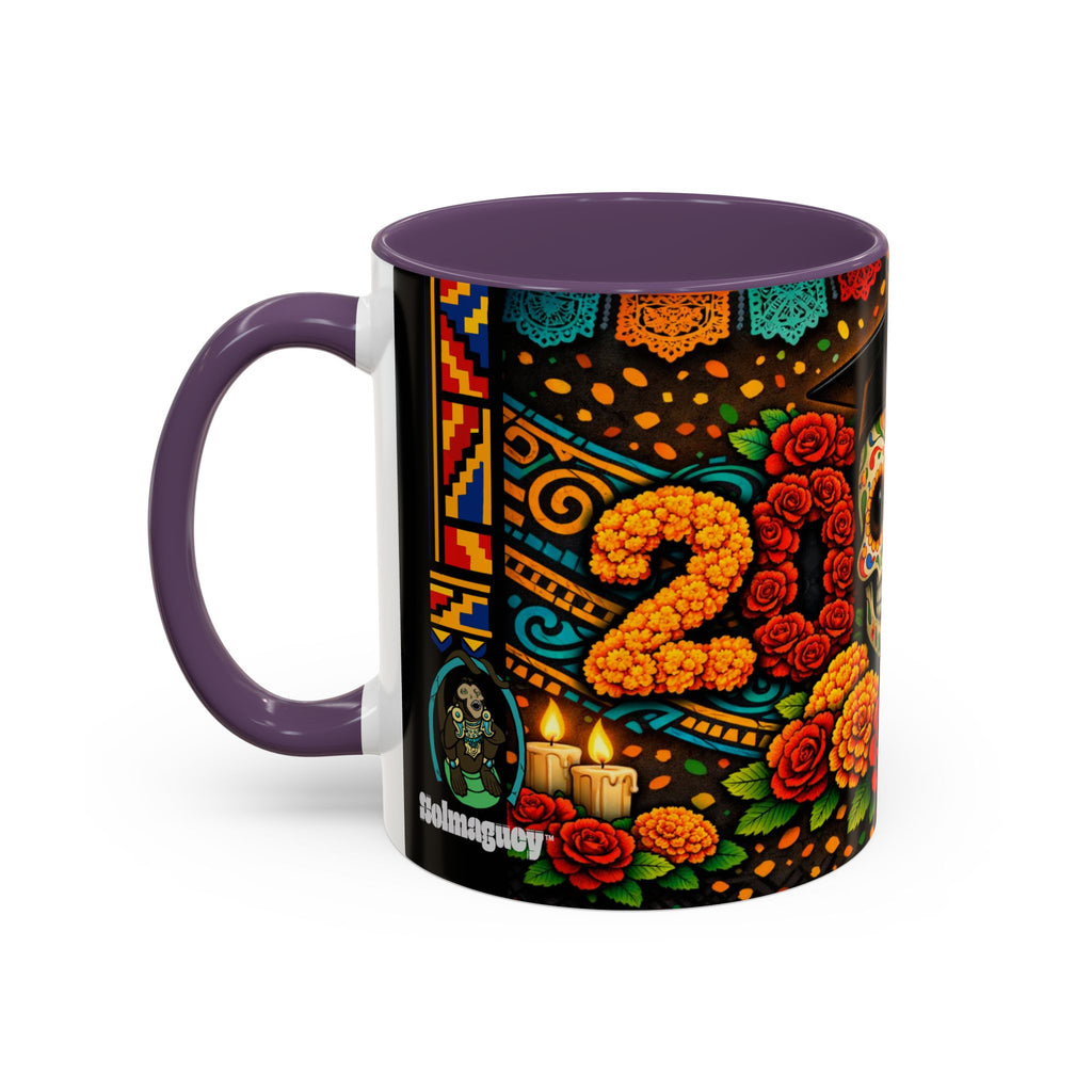 Day of the Dead Graduation Skull Accent Coffee Mug — Class of '26 Cappuccino Cup