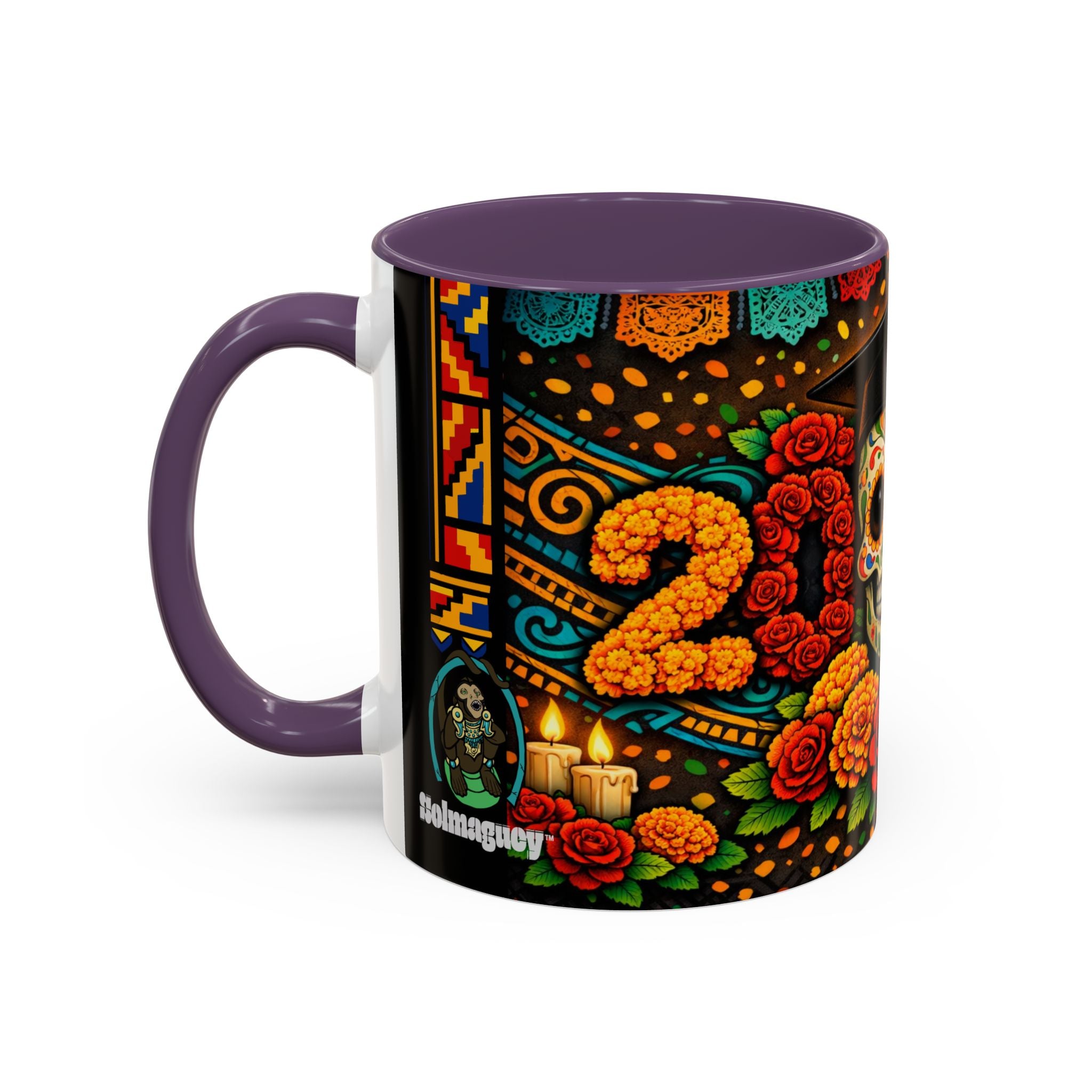 Day of the Dead Graduation Skull Accent Coffee Mug — Class of '26 Cappuccino Cup