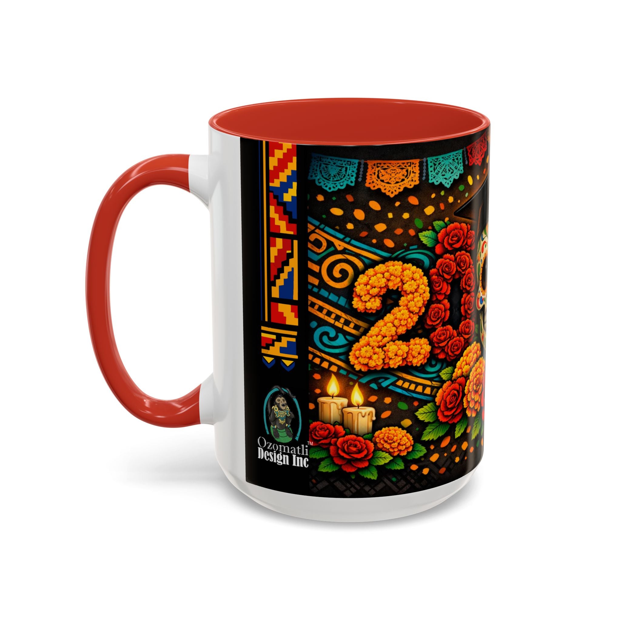 Day of the Dead Graduation Skull Accent Coffee Mug — Class of '26 Cappuccino Cup