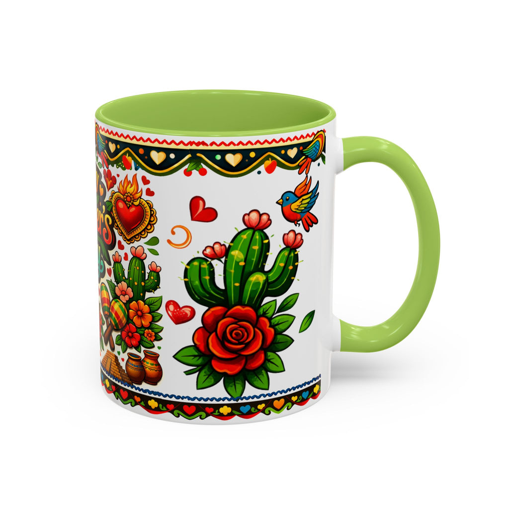 Happy Mother's Day Accent Coffee Mug – Colorful Mexican Folk Art Design