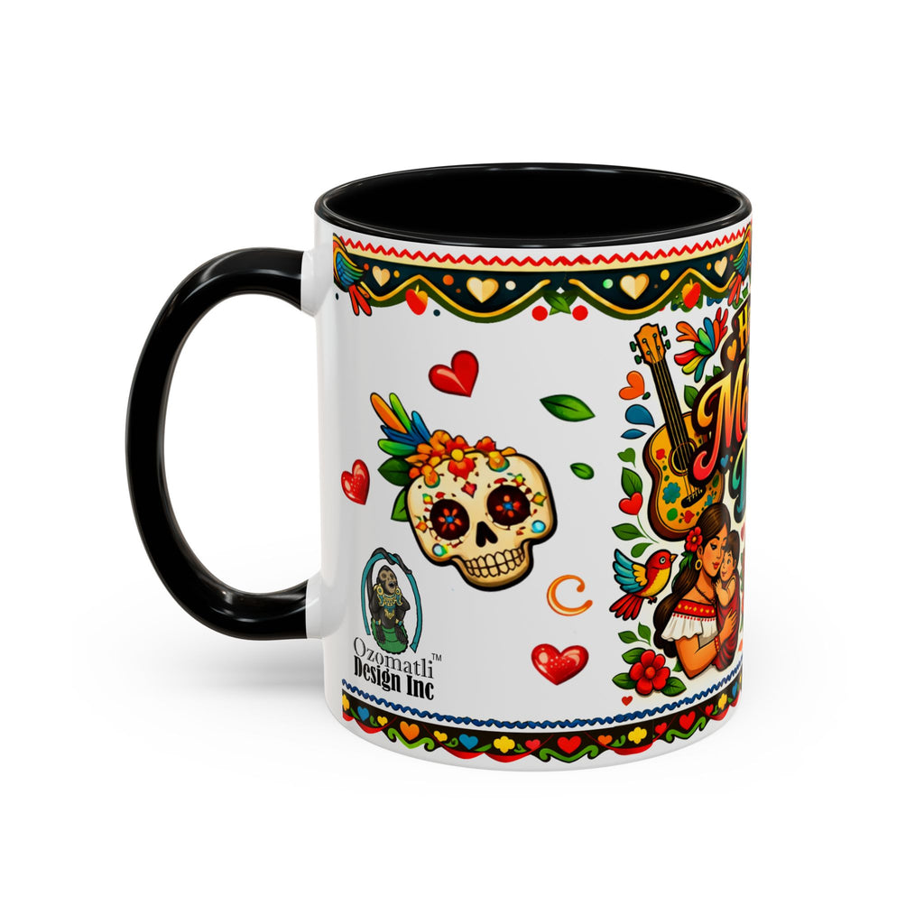 Happy Mother's Day Accent Coffee Mug – Colorful Mexican Folk Art Design