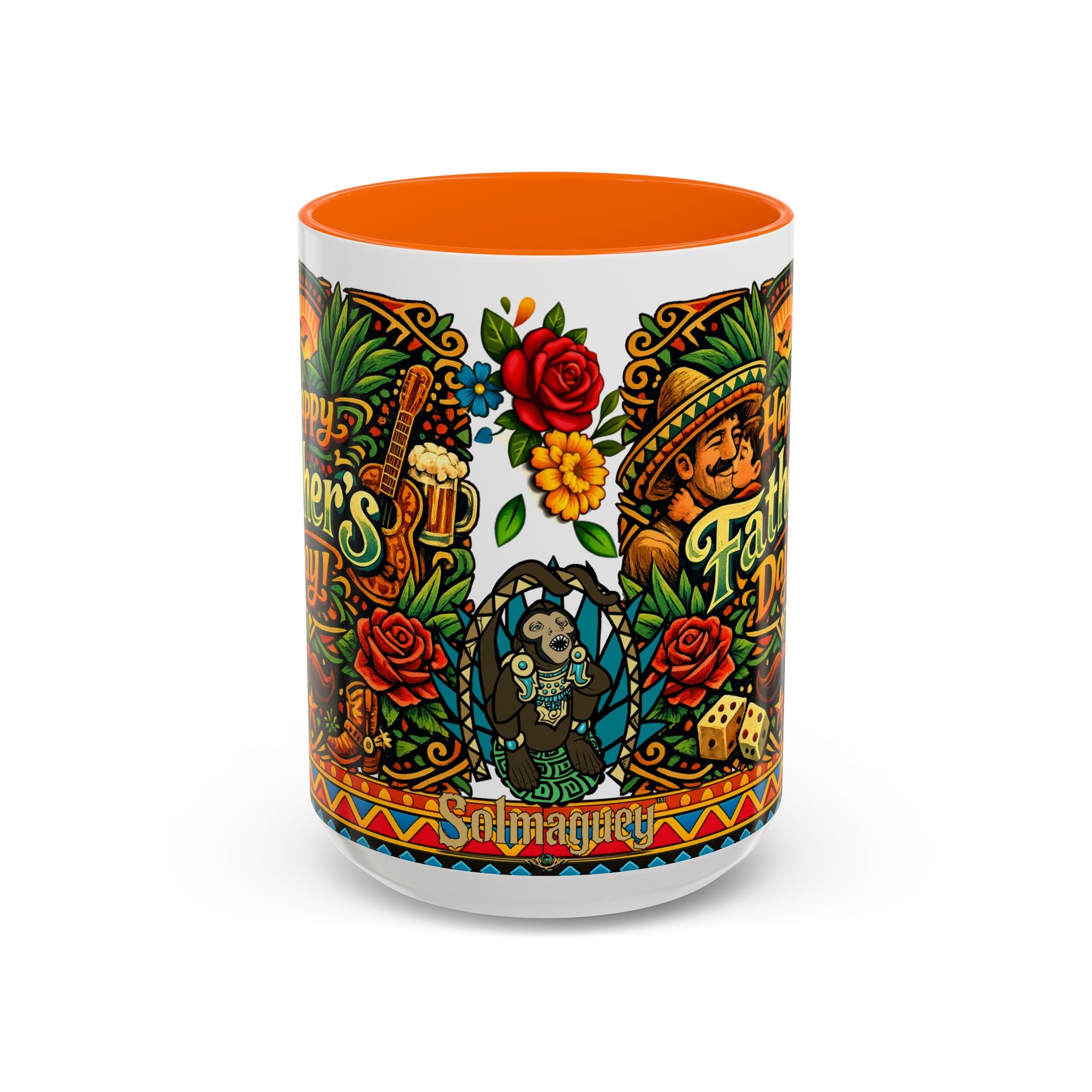 Happy Father's Day Accent Mug — Festive Father's Day Coffee Mug | Solmaguey™