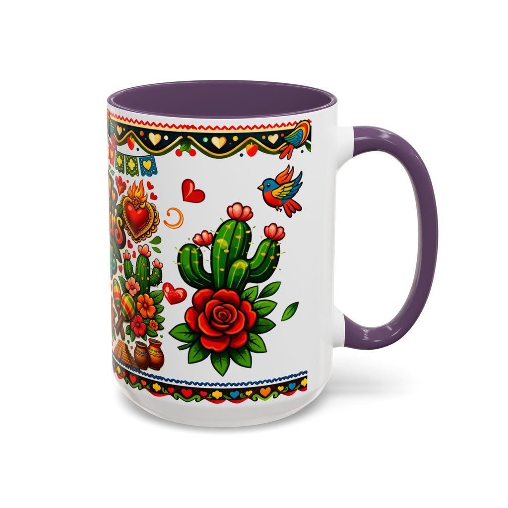Happy Mother's Day Accent Coffee Mug – Colorful Mexican Folk Art Design