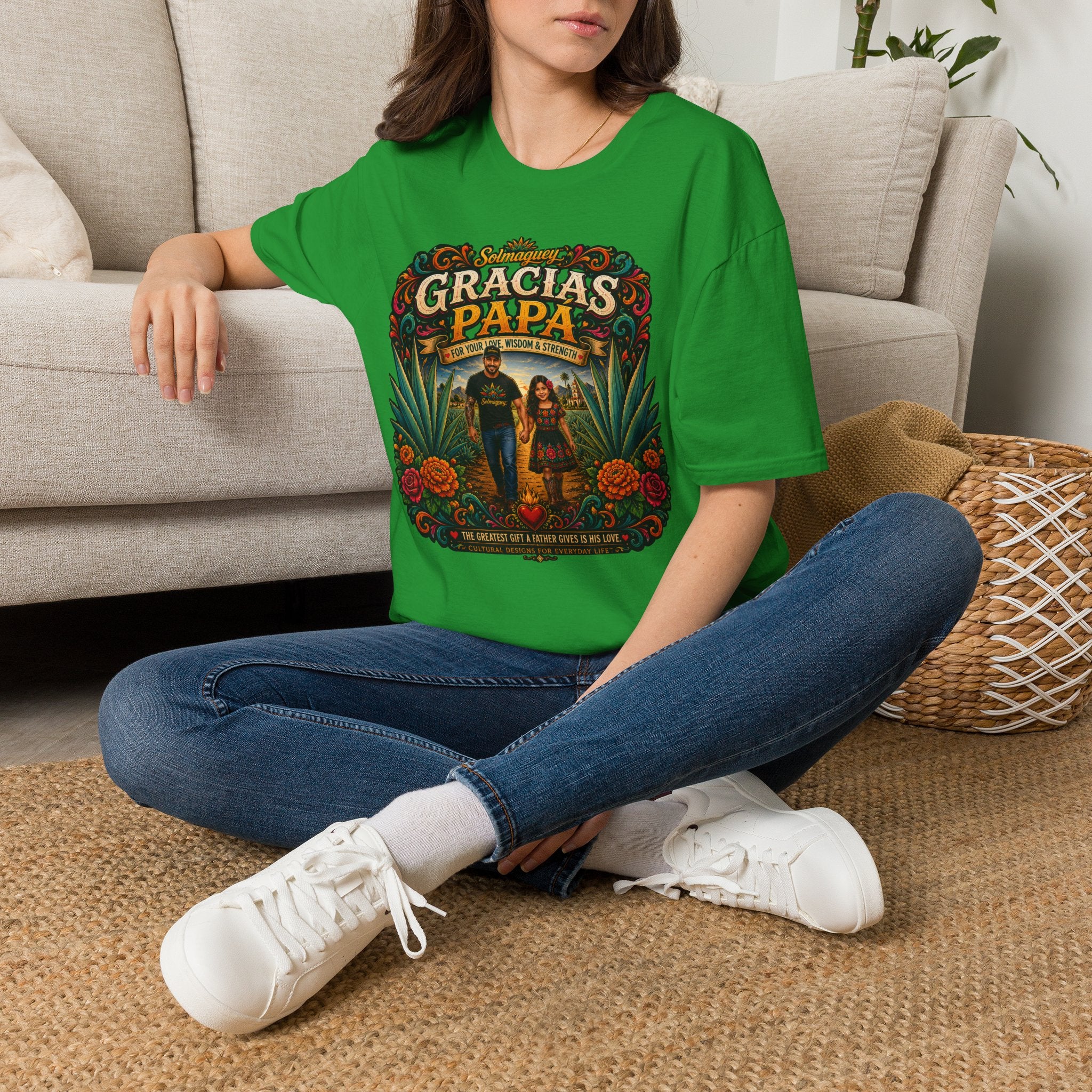 Gracias Papá Shirt, Mexican Dad Gift, Father Daughter Shirt, Latino Father Gift, Hispanic Family Tee, Father's Day Gift for Papa, Mexican Folk Art Shirt