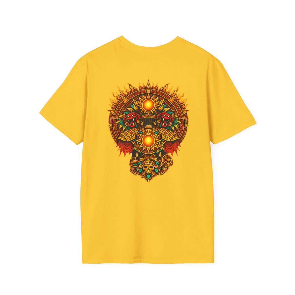 Aztec Skull Sunburst T-Shirt | Tribal Floral Skull Design
