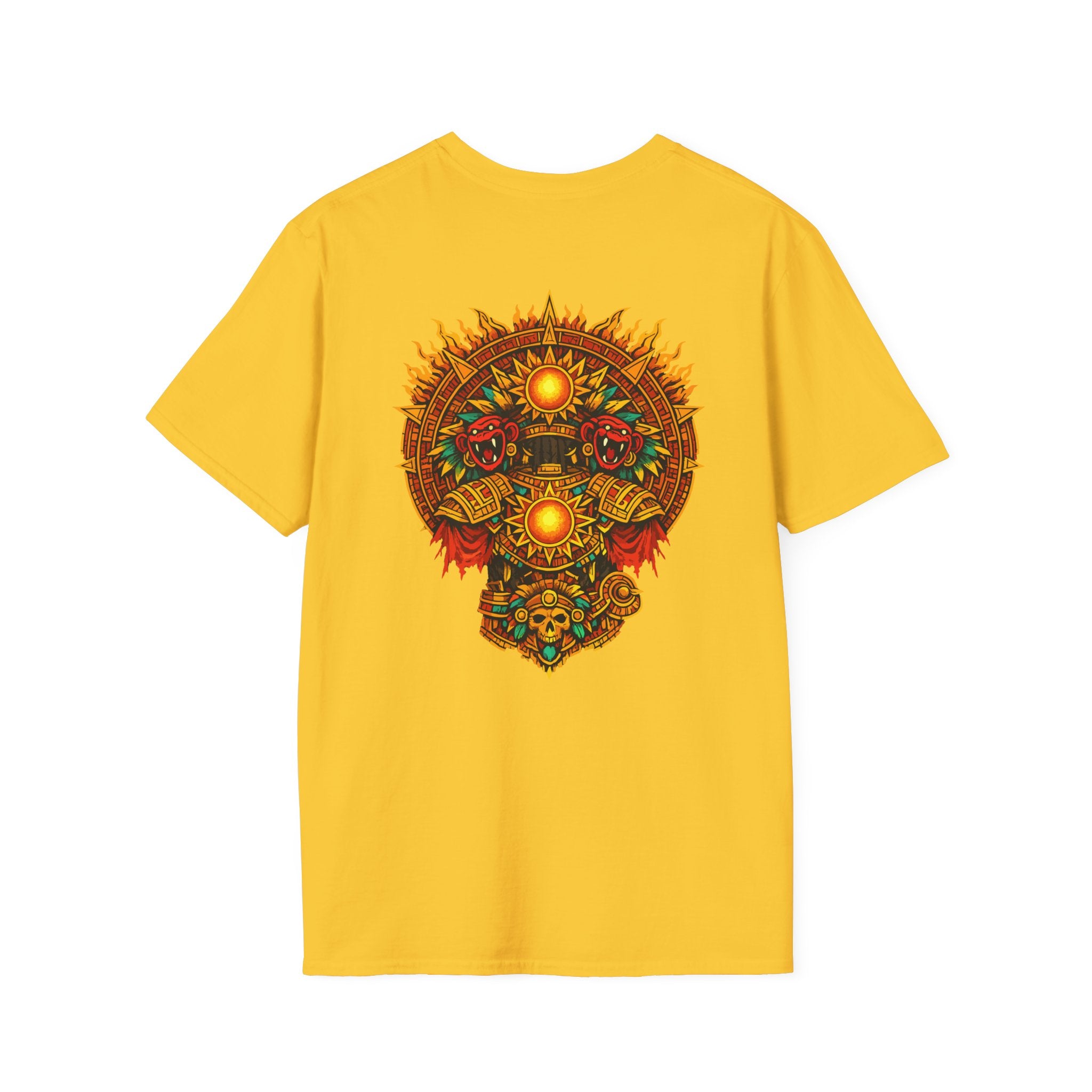 Aztec Skull Sunburst T-Shirt | Tribal Floral Skull Design