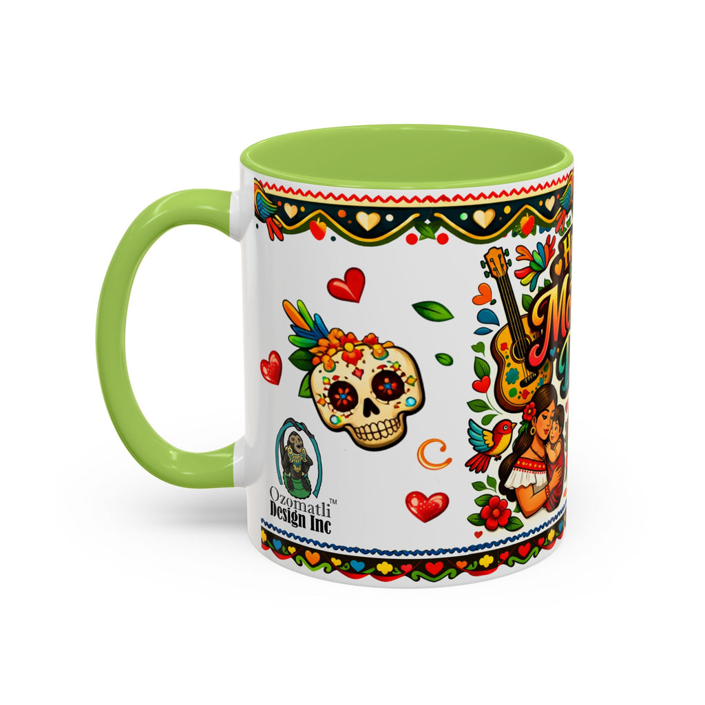 Happy Mother's Day Accent Coffee Mug – Colorful Mexican Folk Art Design