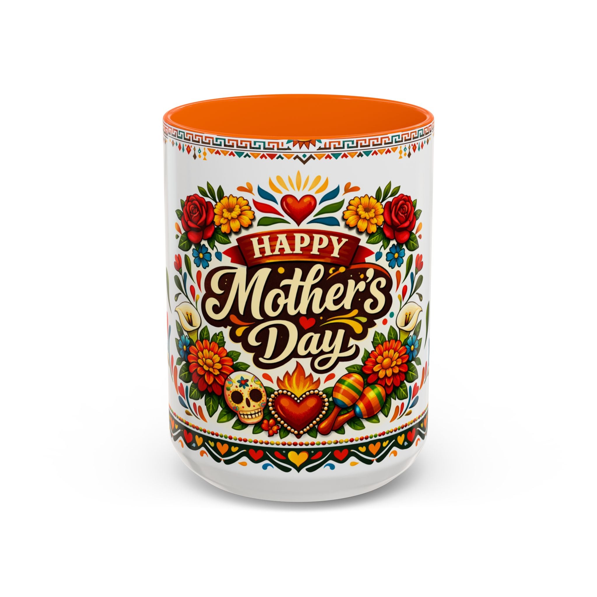Happy Mother's Day Accent Mug-Colorful Floral Day of the Dead Design (11/15oz)