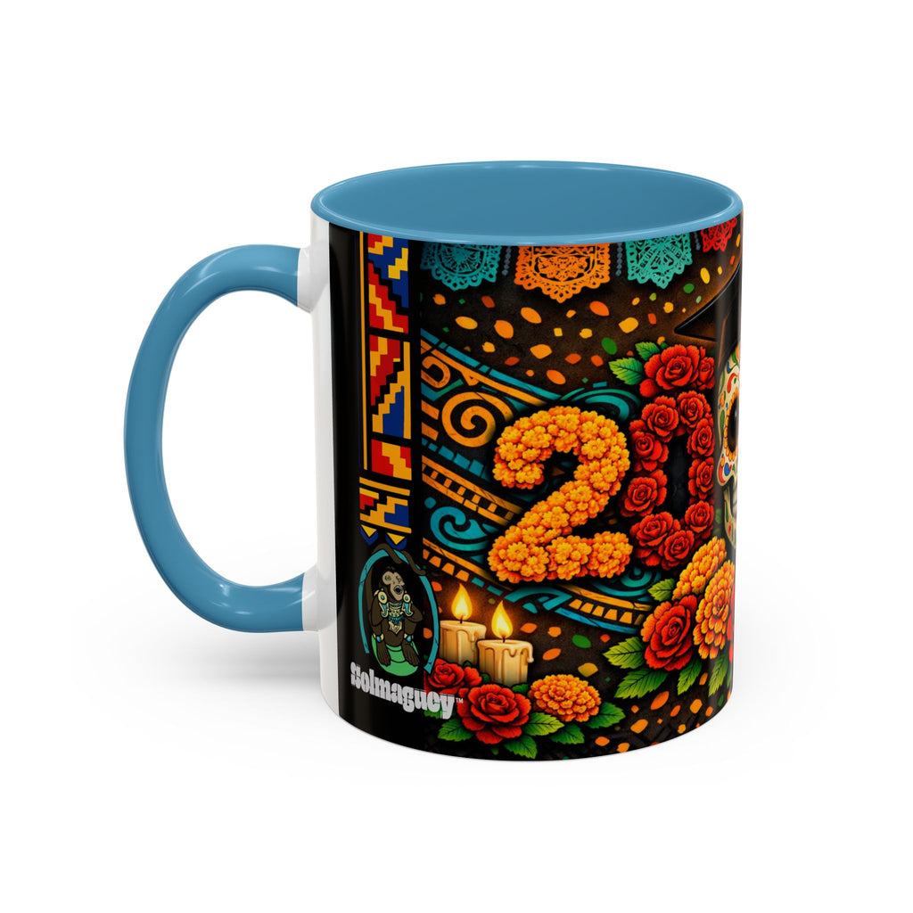 Day of the Dead Graduation Skull Accent Coffee Mug — Class of '26 Cappuccino Cup