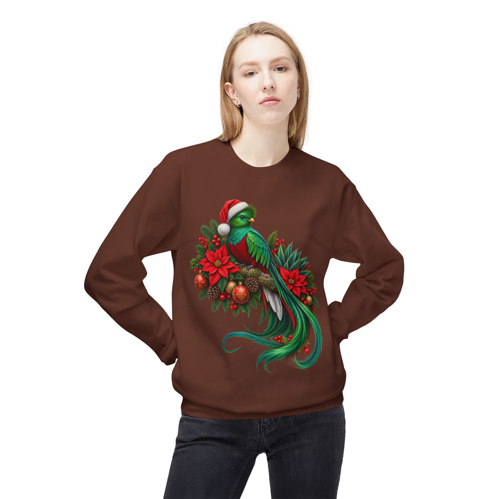 Quetzal Navideño™ Christmas Crewneck Sweatshirt | Festive Quetzal Bird Sweater | Solmaguey™