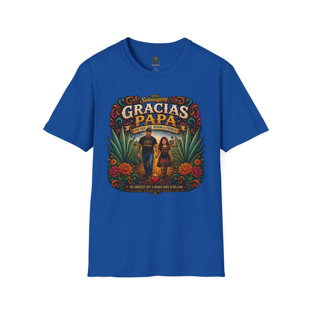 Gracias Papá Shirt, Mexican Dad Gift, Father Daughter Shirt, Latino Father Gift, Hispanic Family Tee, Father's Day Gift for Papa, Mexican Folk Art Shirt
