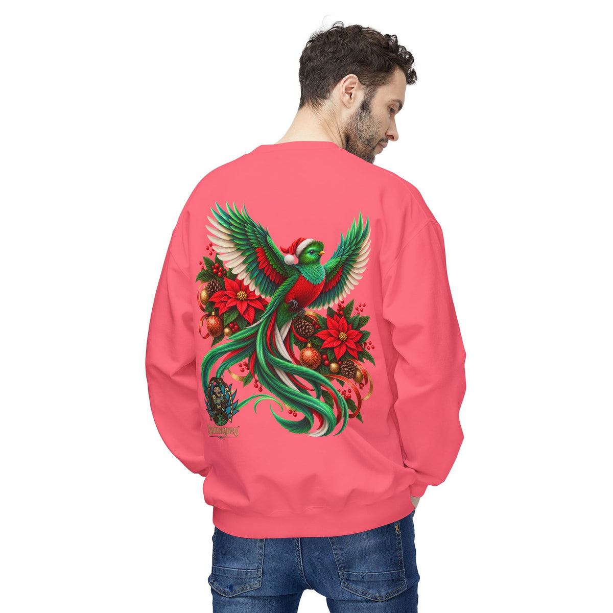 Quetzal Navideño™ Christmas Crewneck Sweatshirt | Festive Quetzal Bird Sweater | Solmaguey™