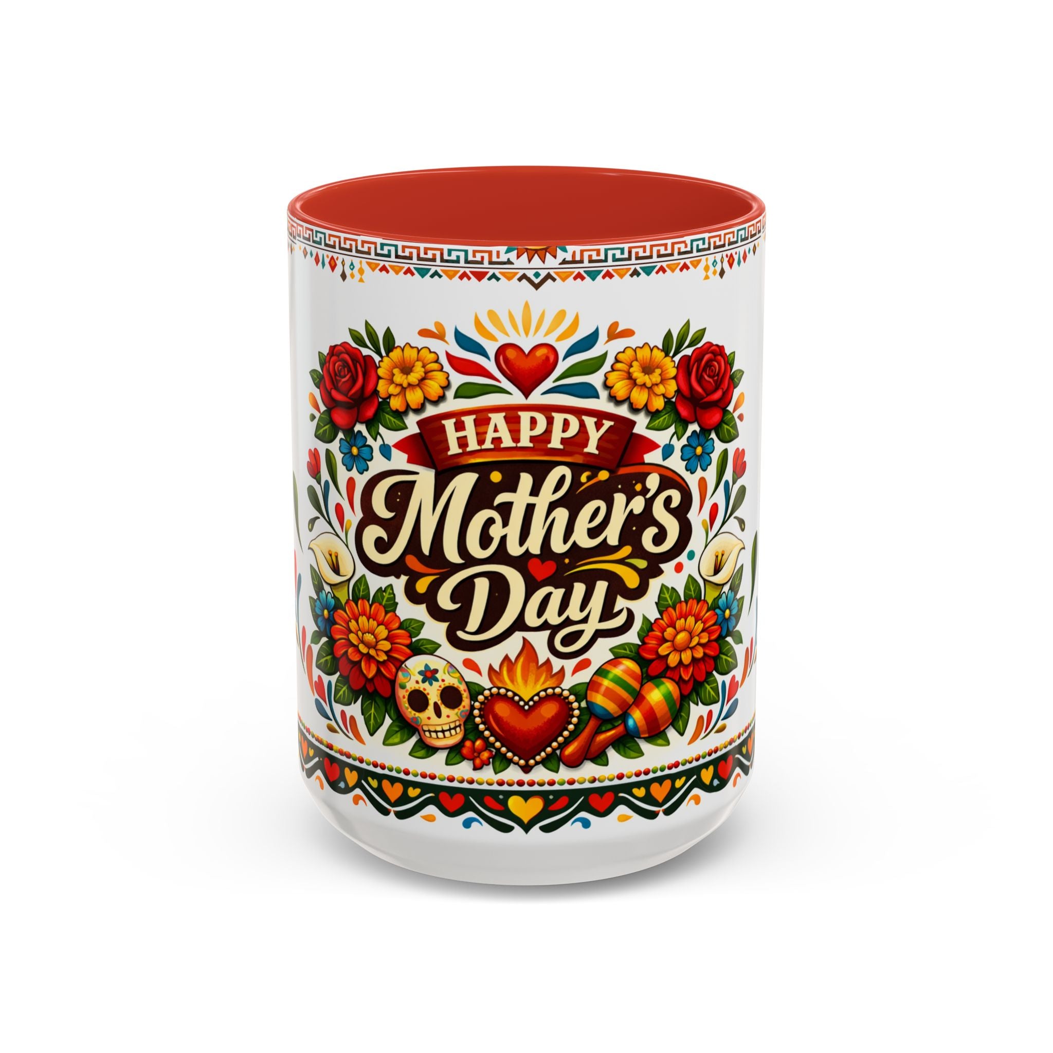 Happy Mother's Day Accent Mug-Colorful Floral Day of the Dead Design (11/15oz)