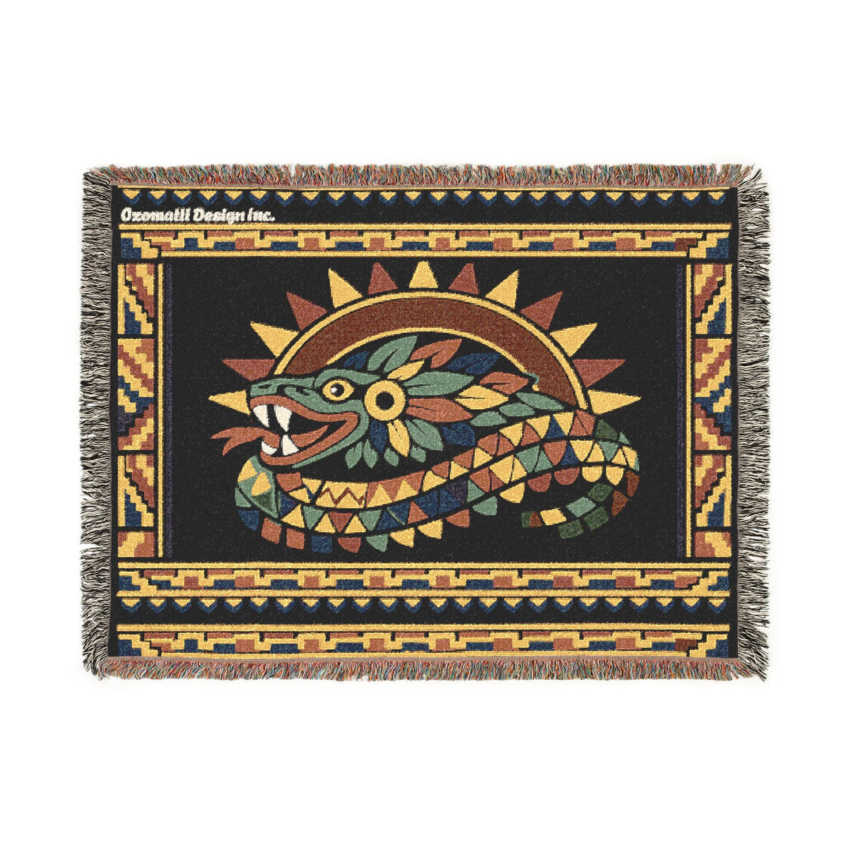 Aztec Quetzalcoatl Woven Blanket