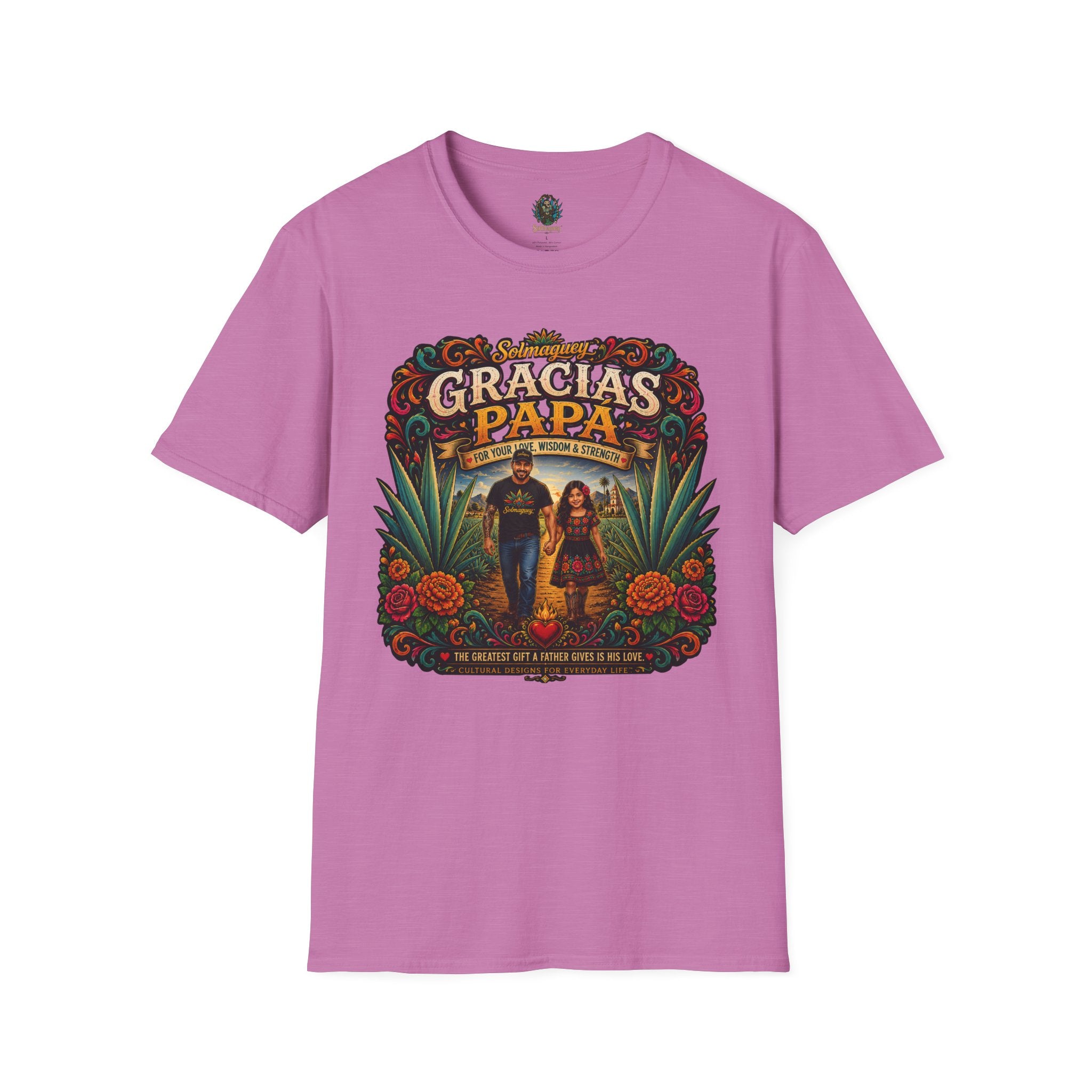 Gracias Papá Shirt, Mexican Dad Gift, Father Daughter Shirt, Latino Father Gift, Hispanic Family Tee, Father's Day Gift for Papa, Mexican Folk Art Shirt