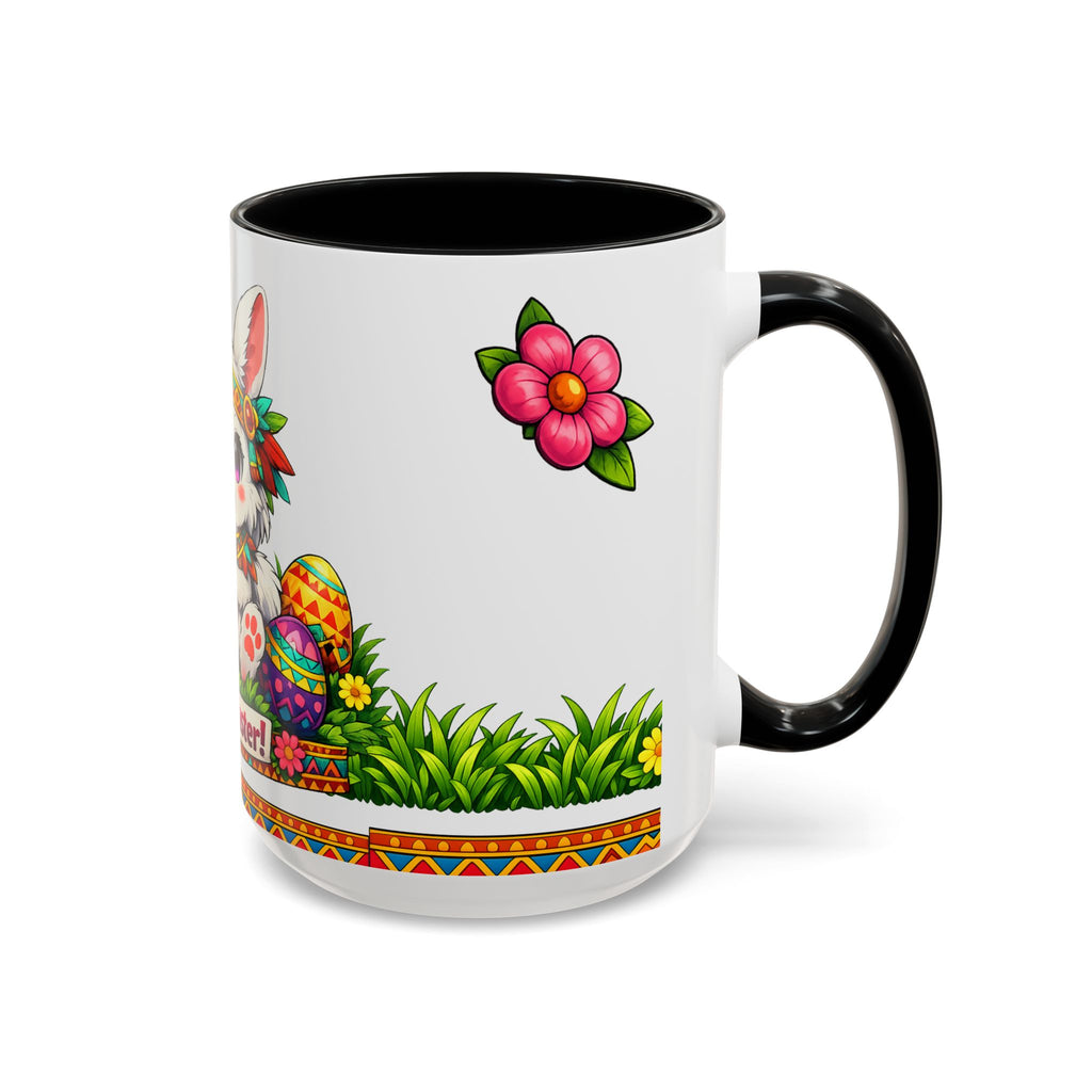 Cute Easter Bunny with Colorful Eggs Mug Accent Coffee Mug