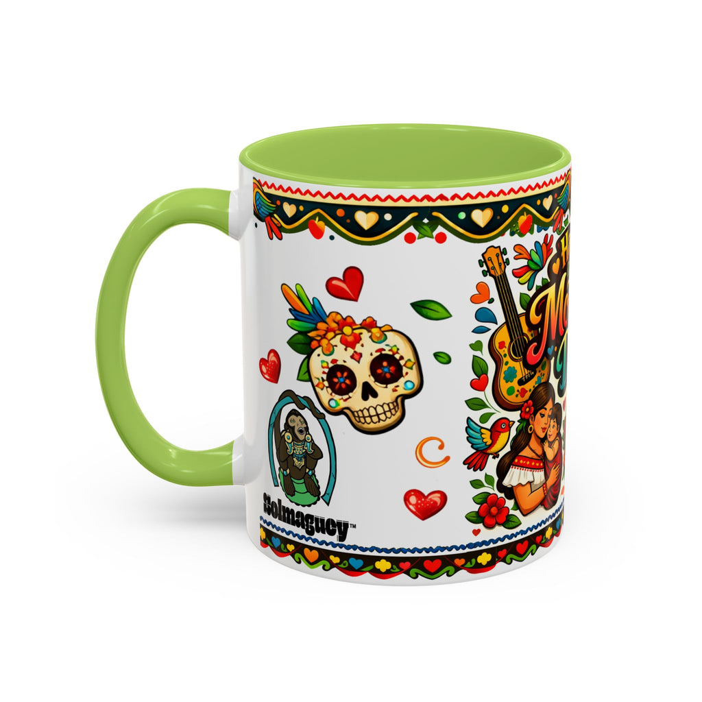 Happy Mother's Day Accent Coffee Mug – Colorful Mexican Folk Art Design
