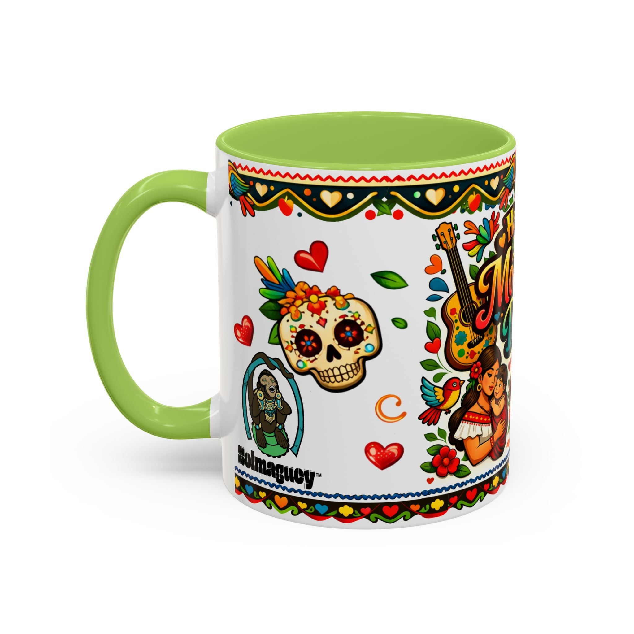 Happy Mother's Day Accent Coffee Mug – Colorful Mexican Folk Art Design