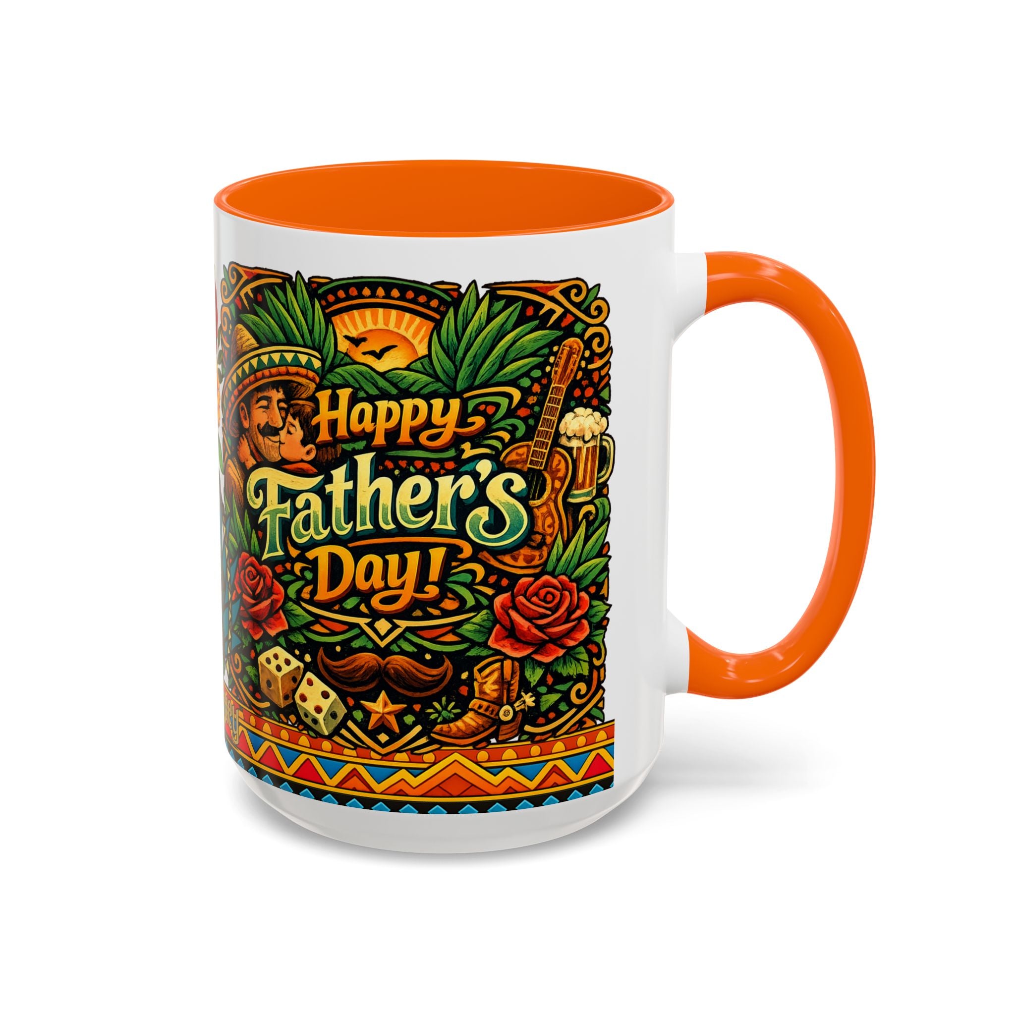 Happy Father's Day Accent Mug — Festive Father's Day Coffee Mug | Solmaguey™