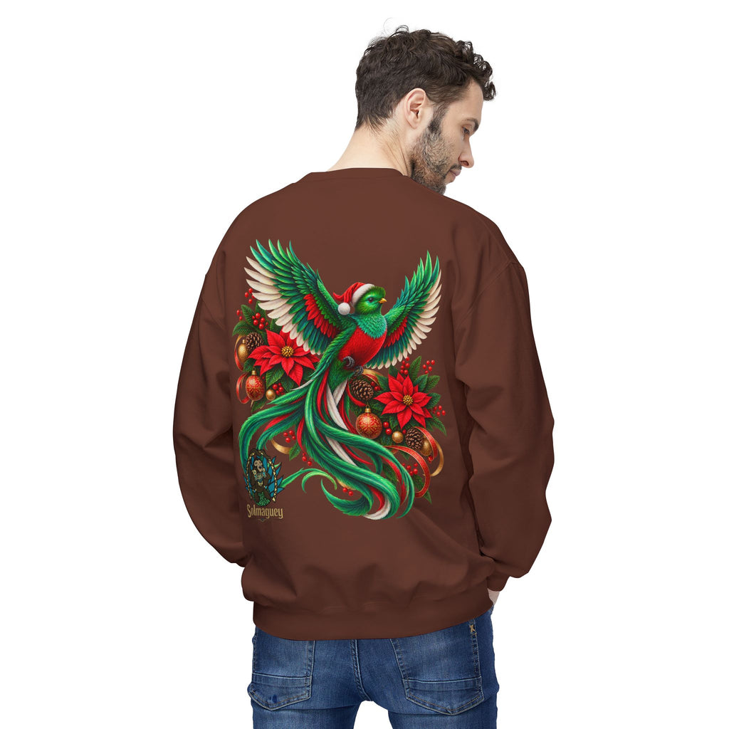 Quetzal Navideño™ Christmas Crewneck Sweatshirt | Festive Quetzal Bird Sweater | Solmaguey™