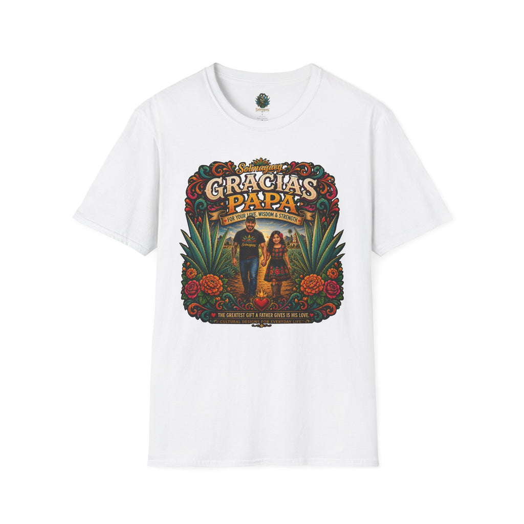 Gracias Papá Shirt, Mexican Dad Gift, Father Daughter Shirt, Latino Father Gift, Hispanic Family Tee, Father's Day Gift for Papa, Mexican Folk Art Shirt